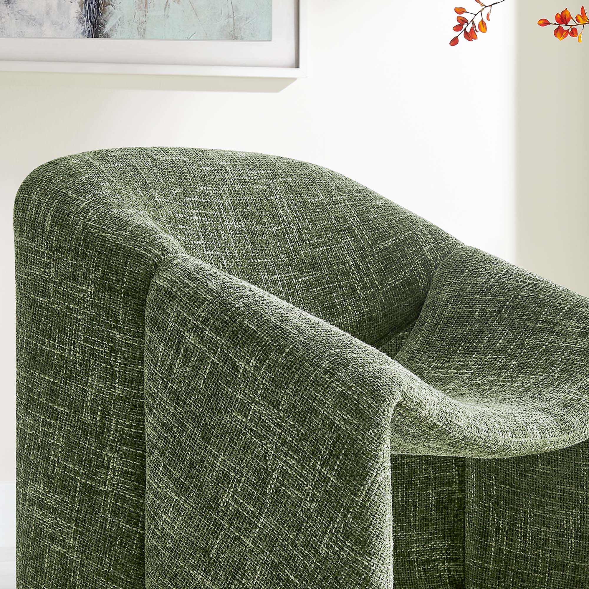 Vivi Chenille Upholstered Accent Chair, Basil