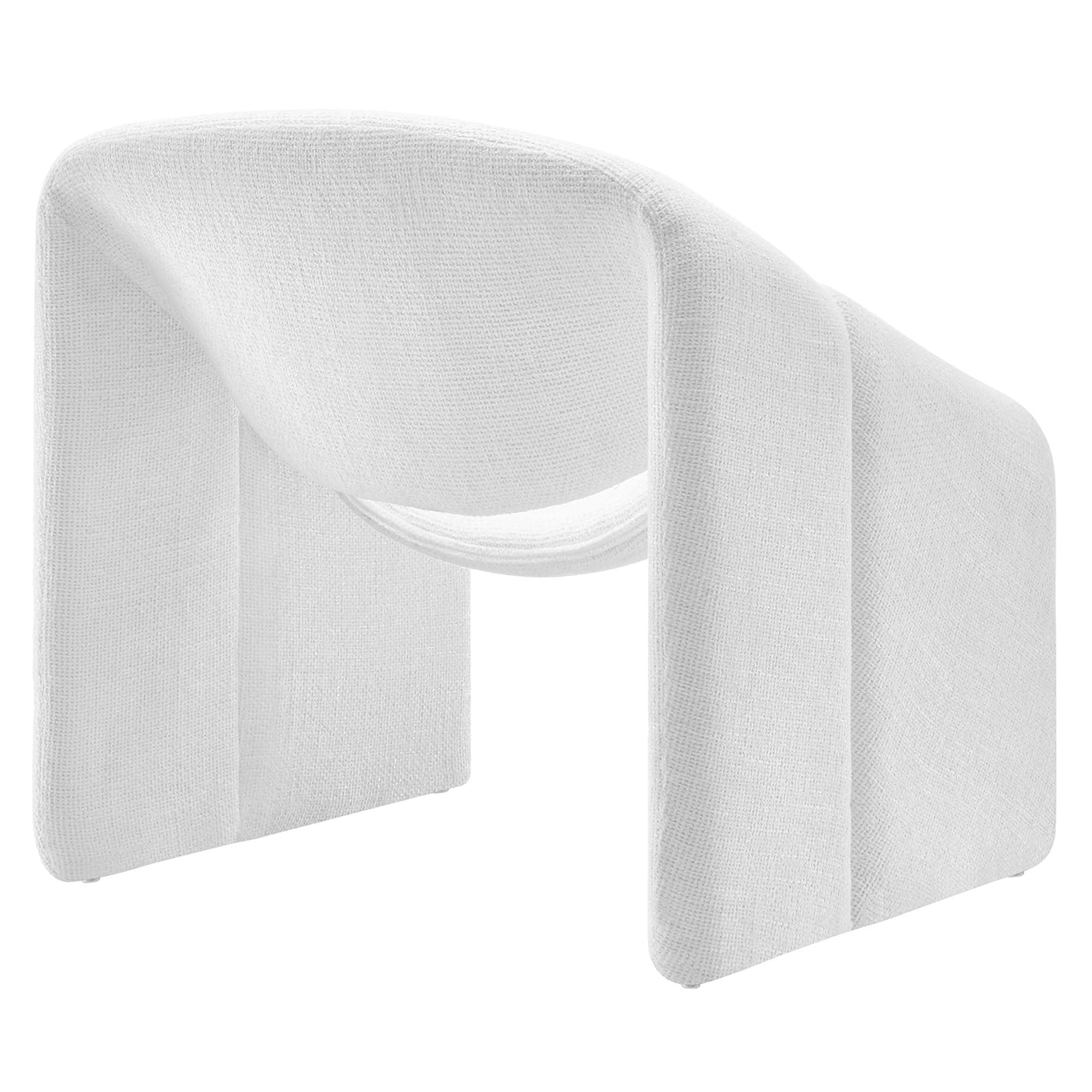 Vivi Chenille Upholstered Accent Chair, Frost