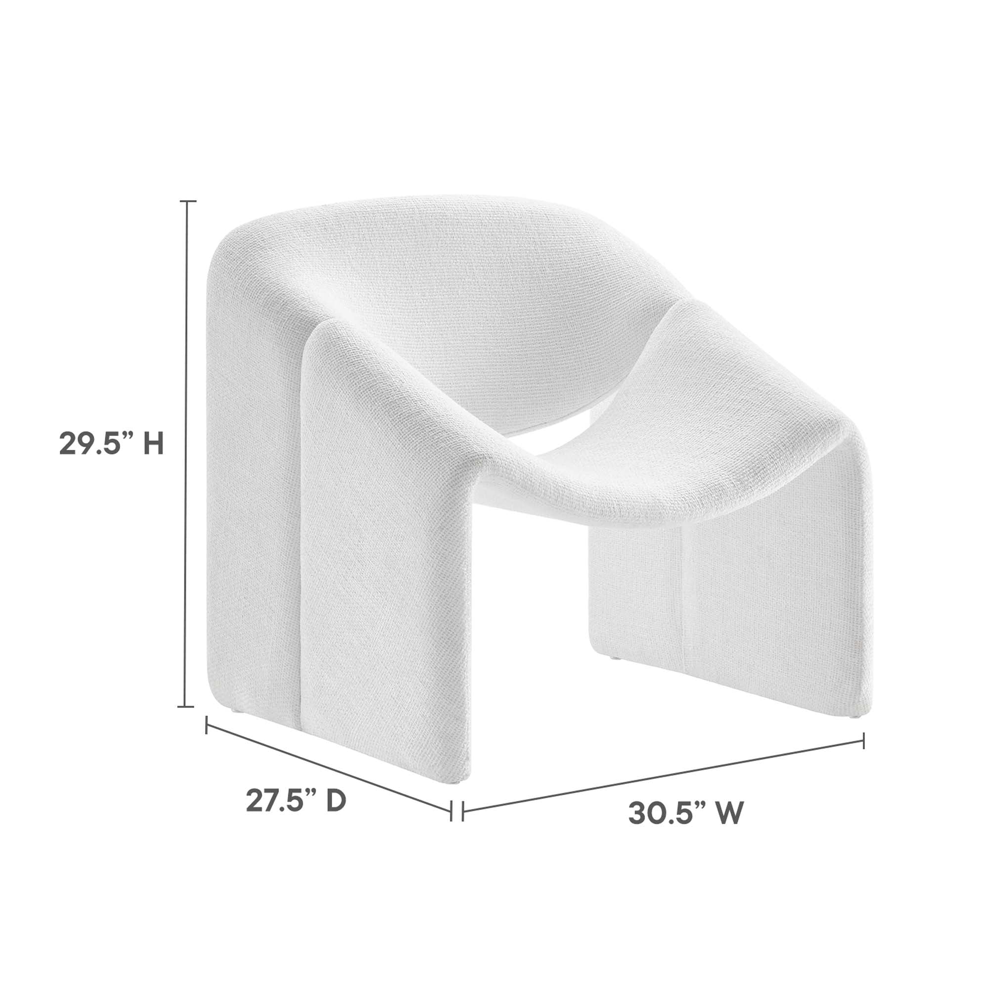 Vivi Chenille Upholstered Accent Chair, Frost