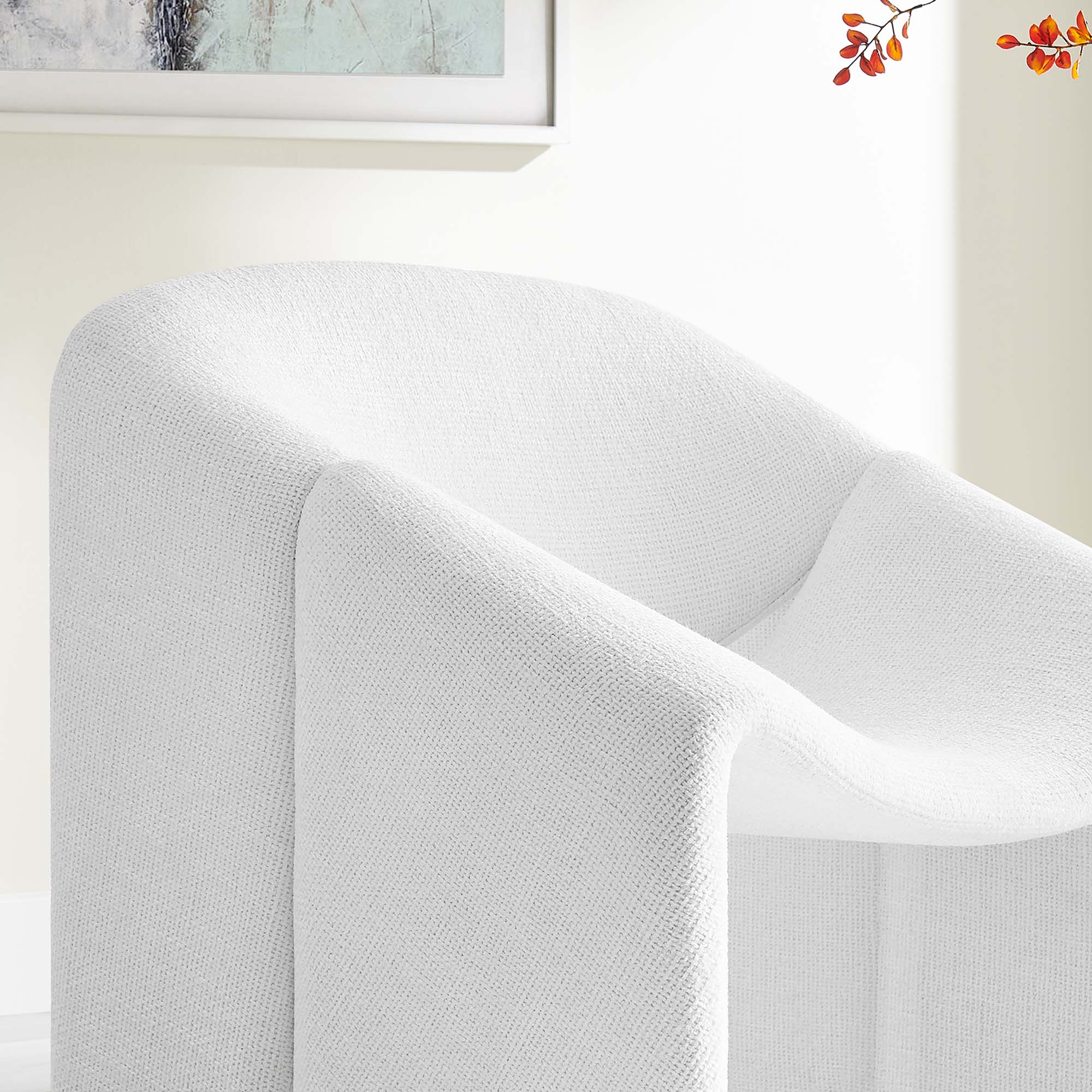 Vivi Chenille Upholstered Accent Chair, Frost