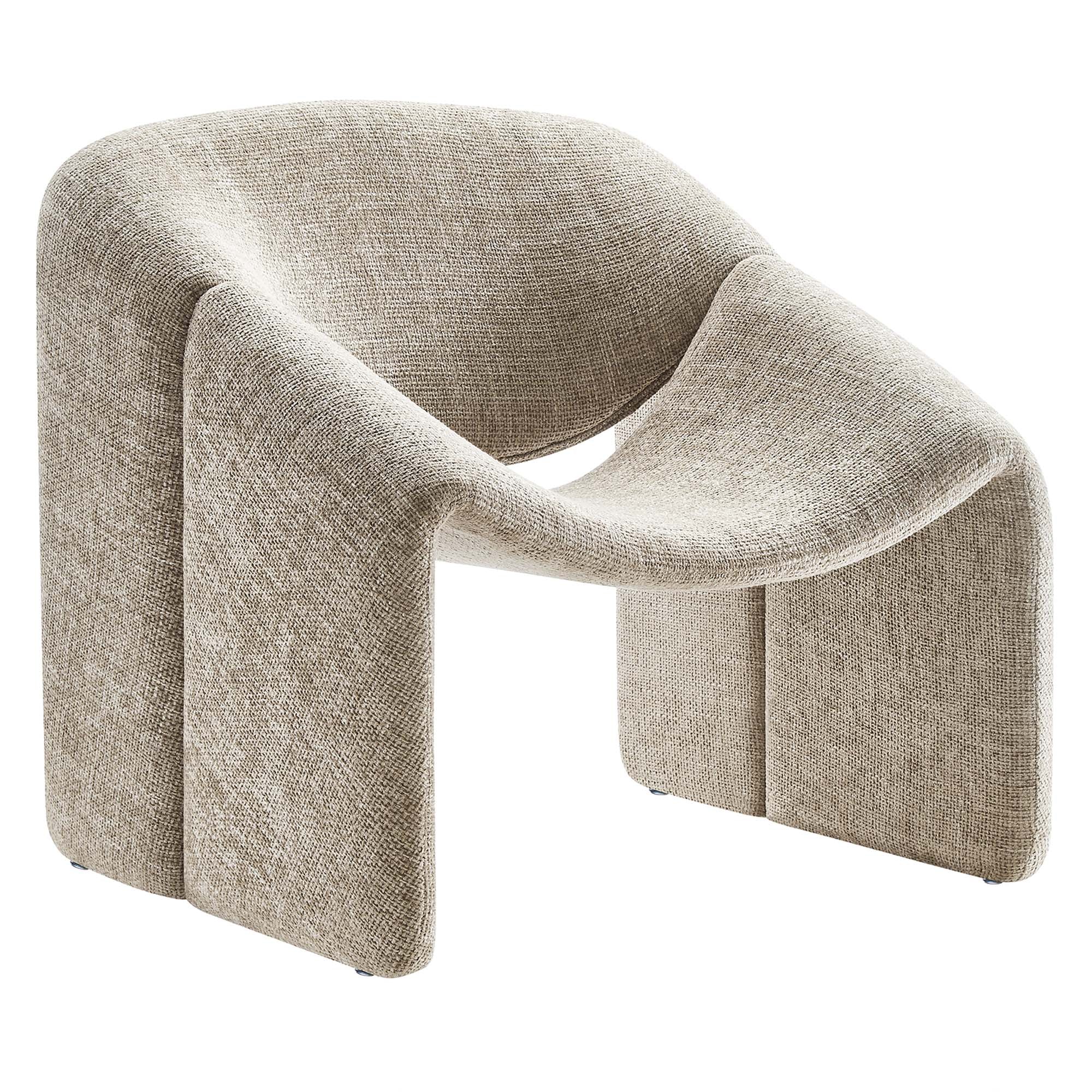 Vivi Chenille Upholstered Accent Chair, Khaki