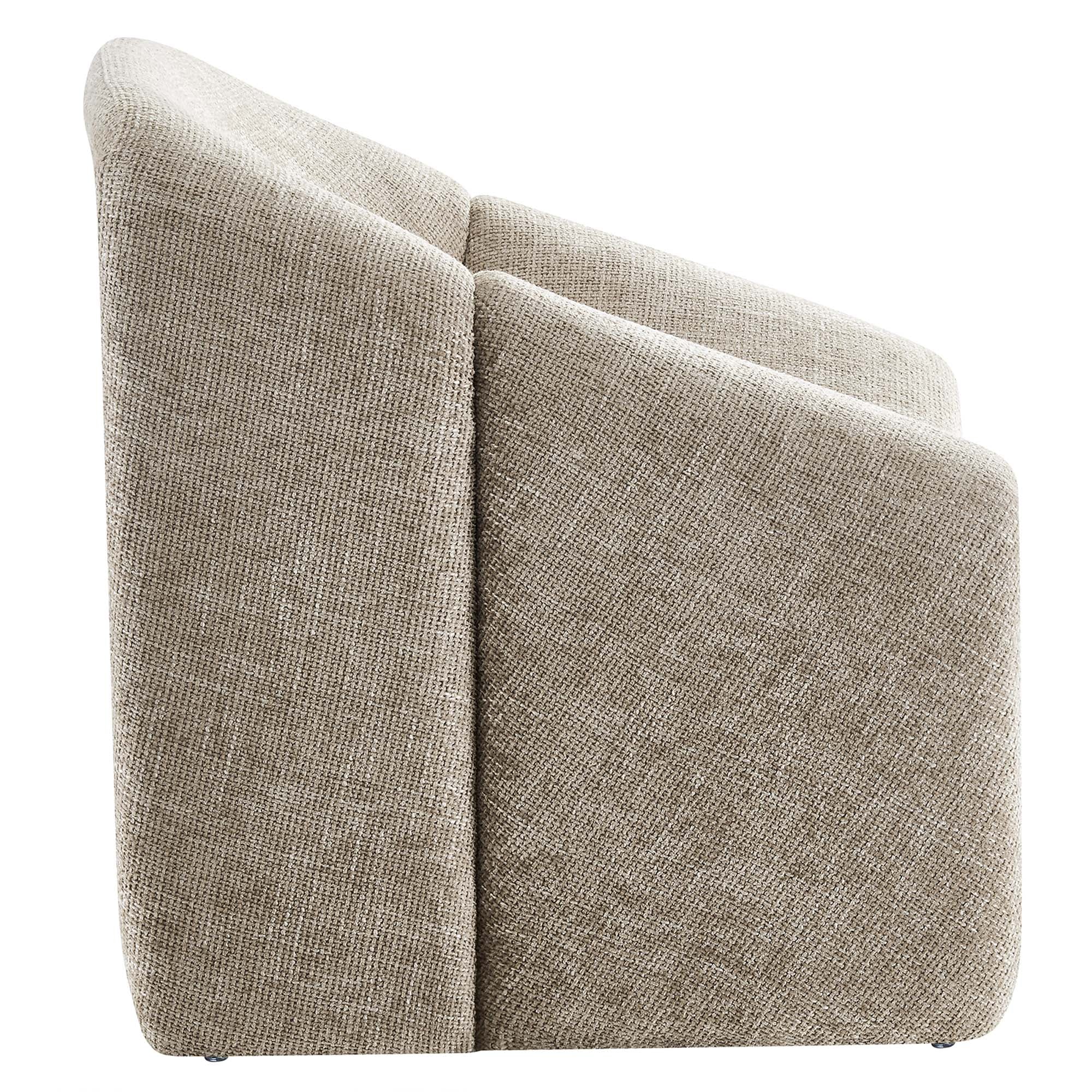 Vivi Chenille Upholstered Accent Chair, Khaki