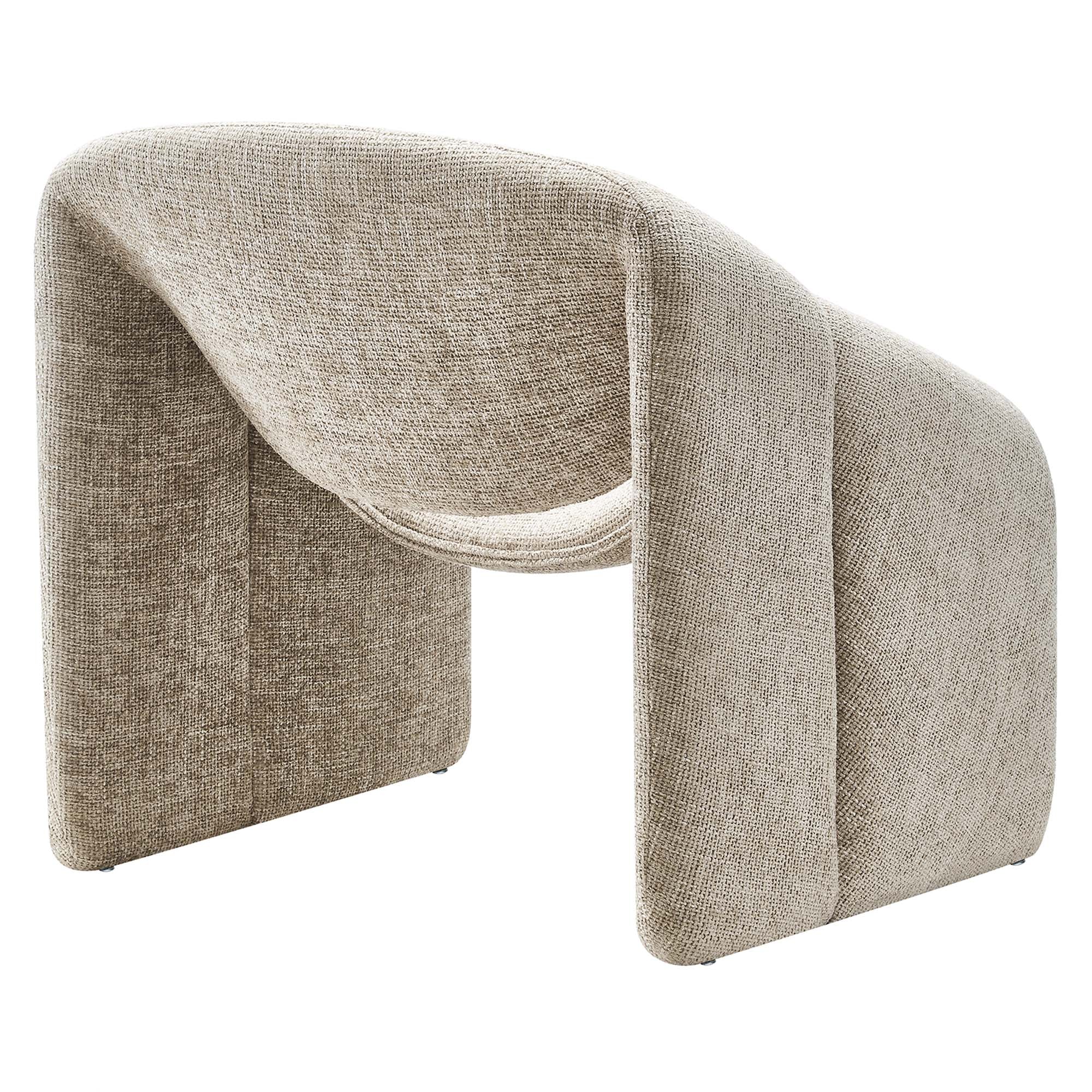 Vivi Chenille Upholstered Accent Chair, Khaki
