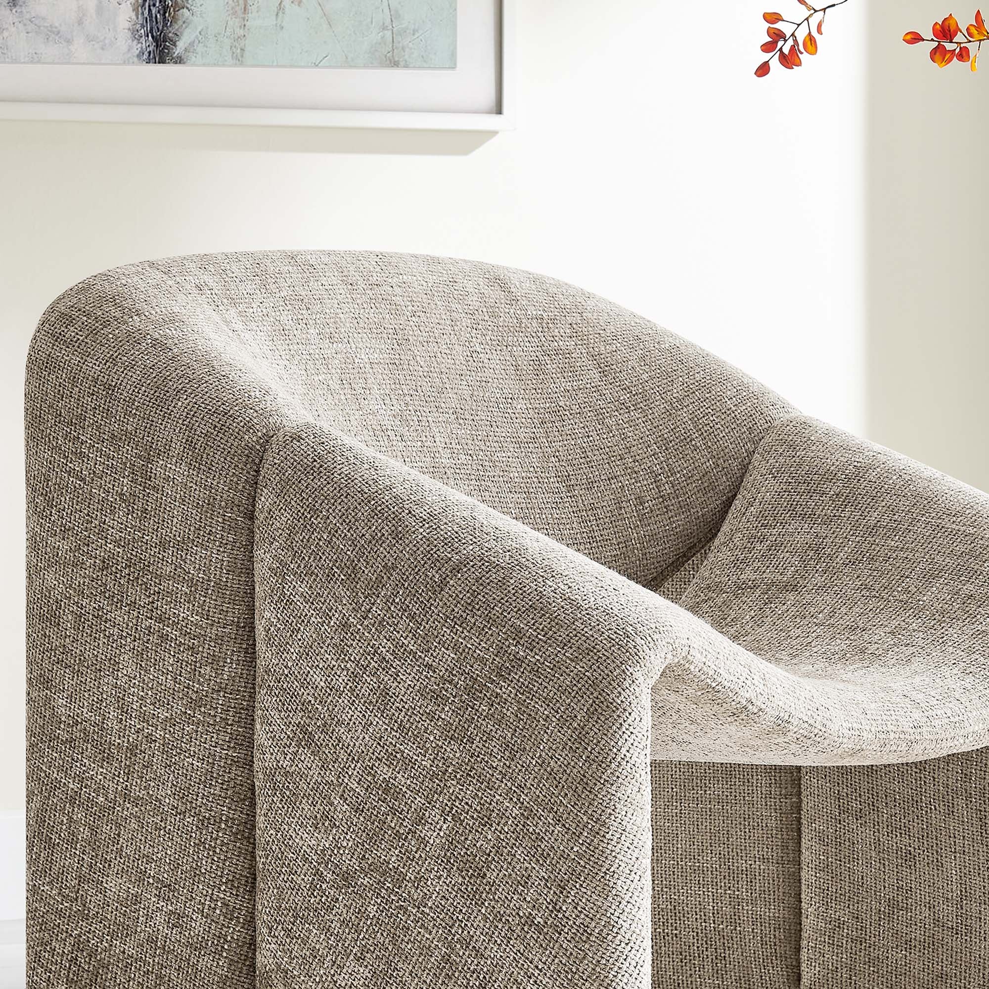 Vivi Chenille Upholstered Accent Chair, Khaki