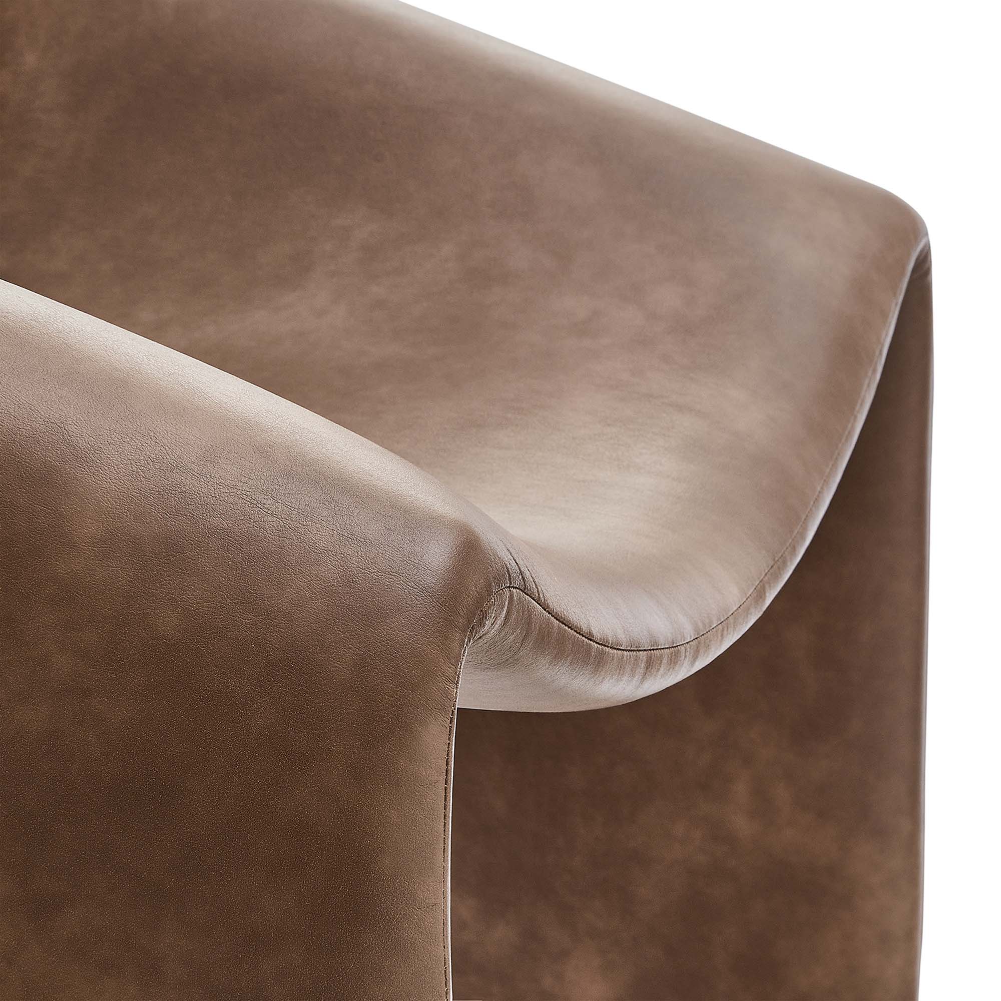 Vivi Vegan Leather Accent Chair, Brown