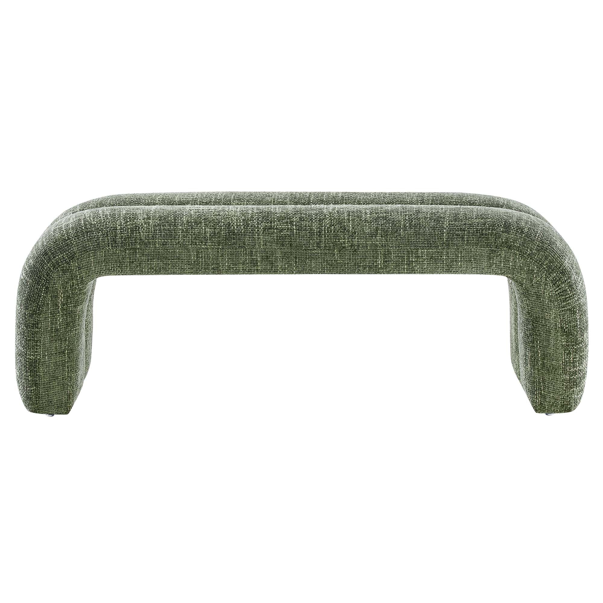 Dax 50.5" Chenille Upholstered Accent Bench, Basil