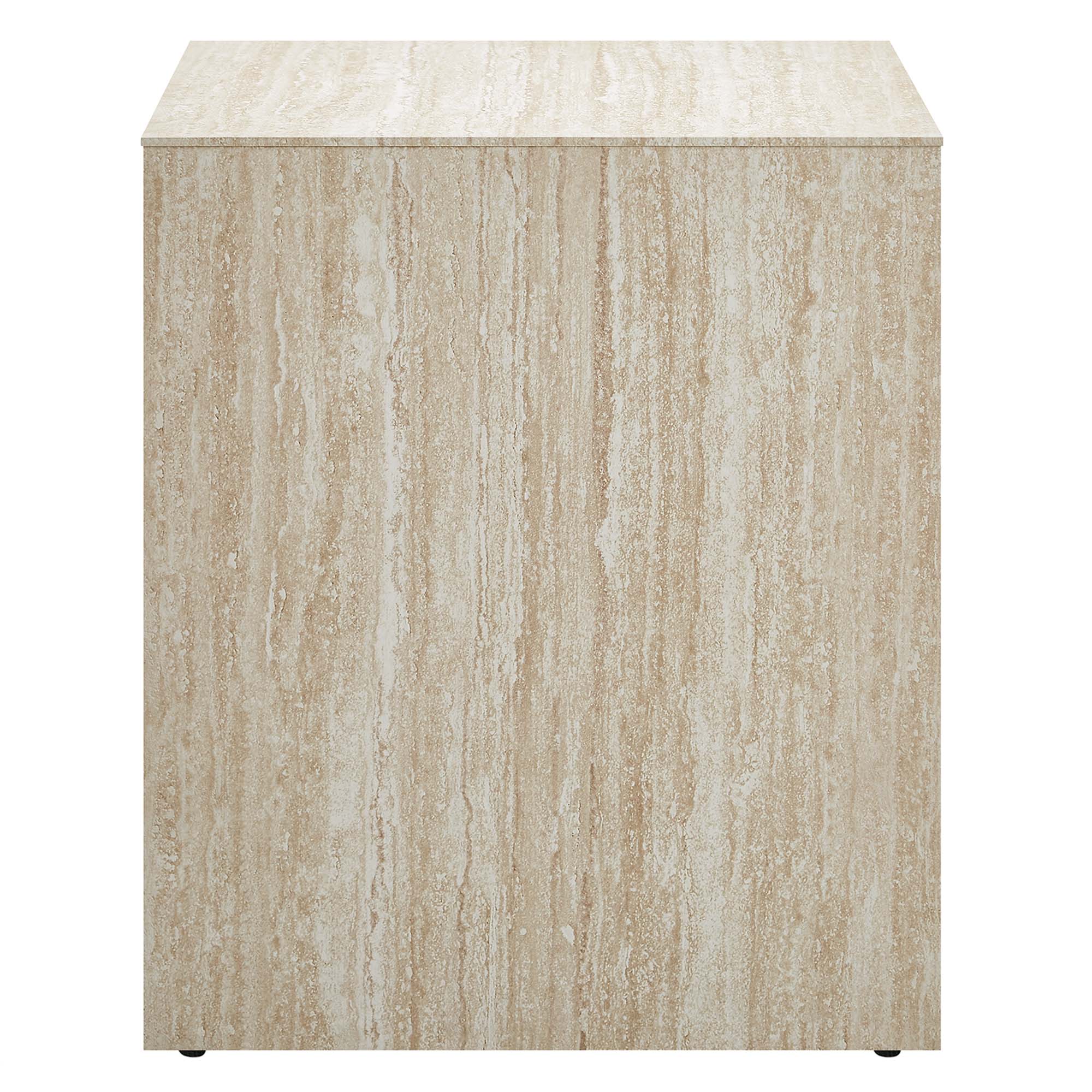 Mirella Faux Travertine Side Table, Travertine