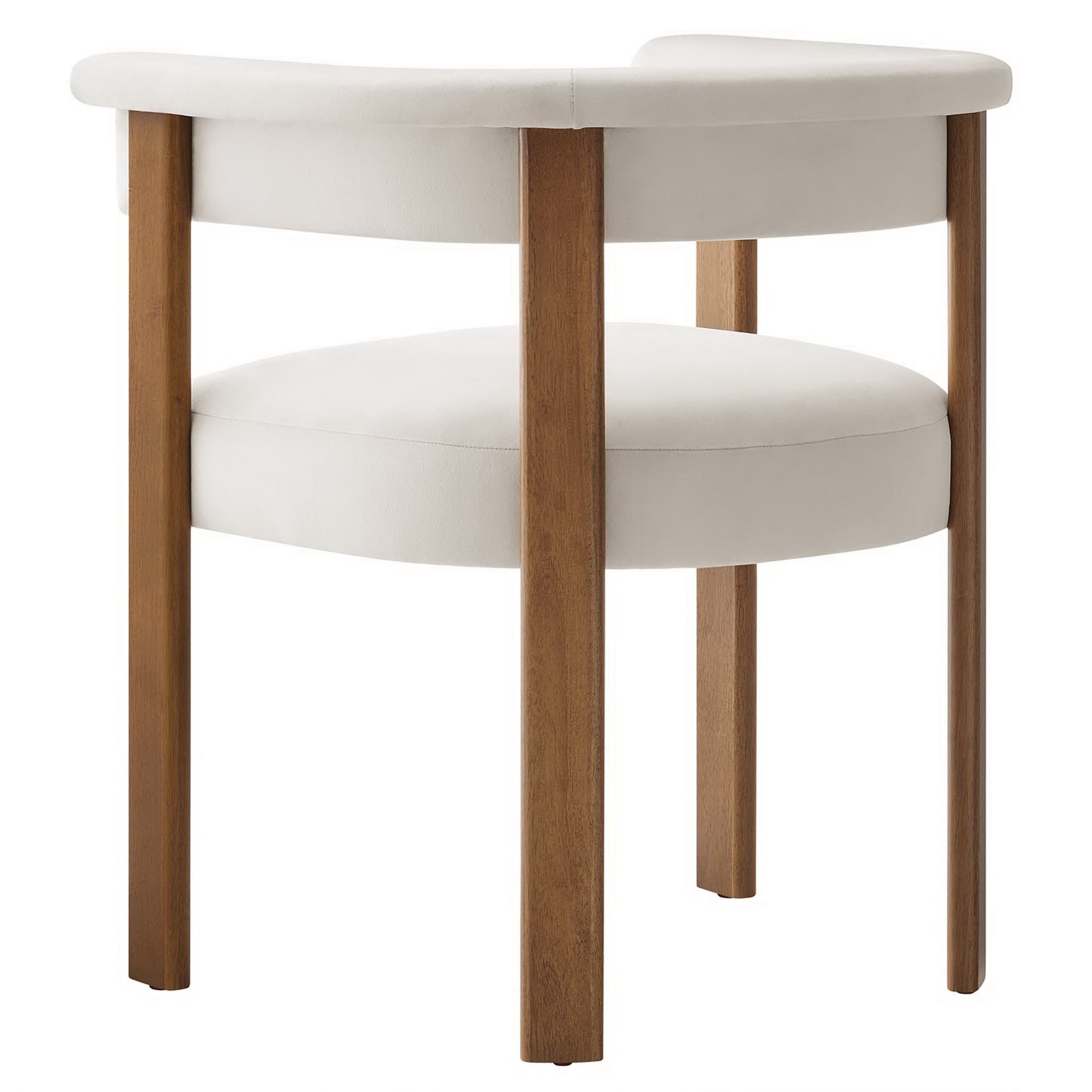 Imogen Performance Velvet Barrel Dining Chairs Set of 2, Alabaster Deep Brown