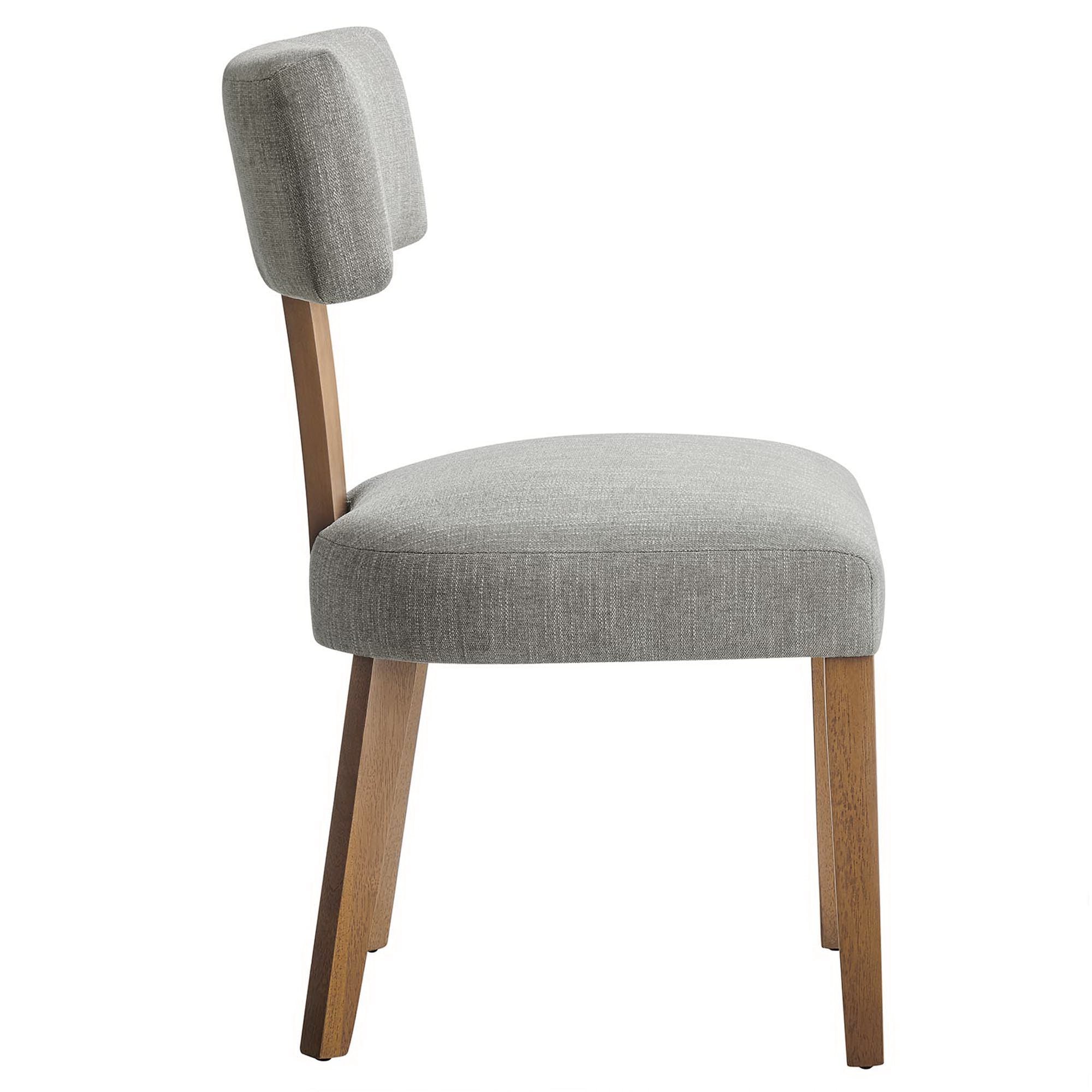 Nalani Fabric Upholstered Dining Chairs Set of 2, Heathered Weave Wheat Deep Brown