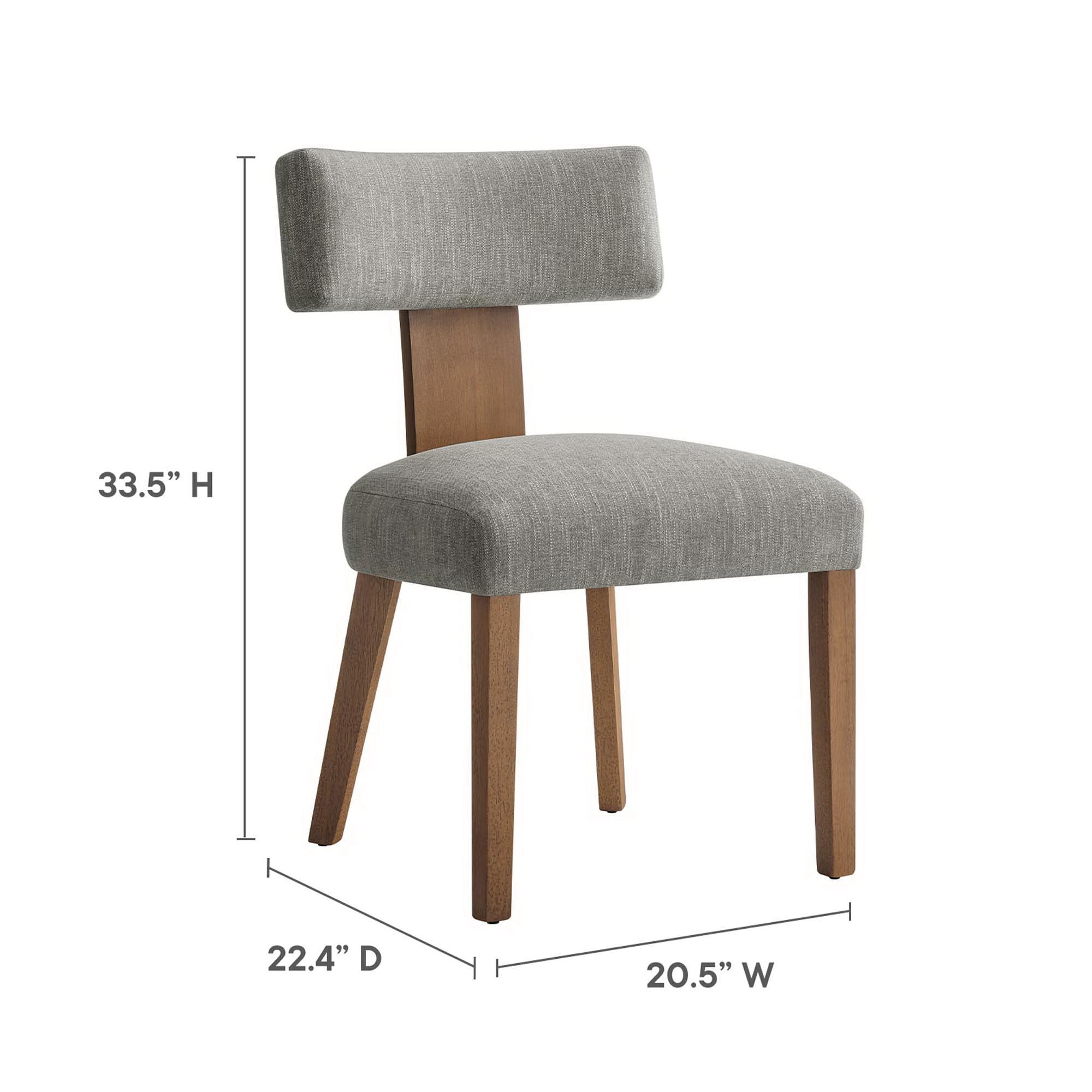Nalani Fabric Upholstered Dining Chairs Set of 2, Heathered Weave Wheat Deep Brown