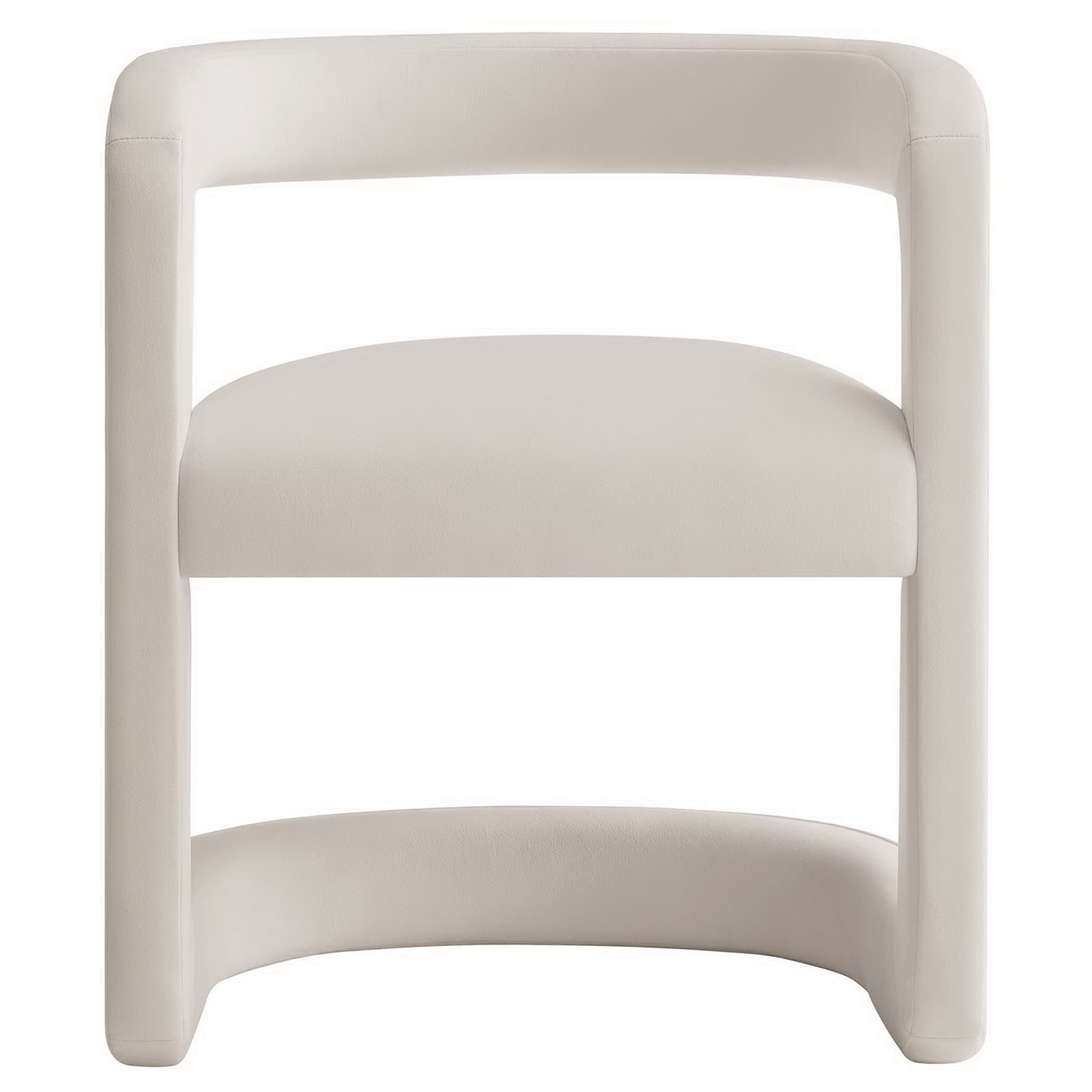 Winslow Barrel Performance Velvet Dining Chair, Alabaster