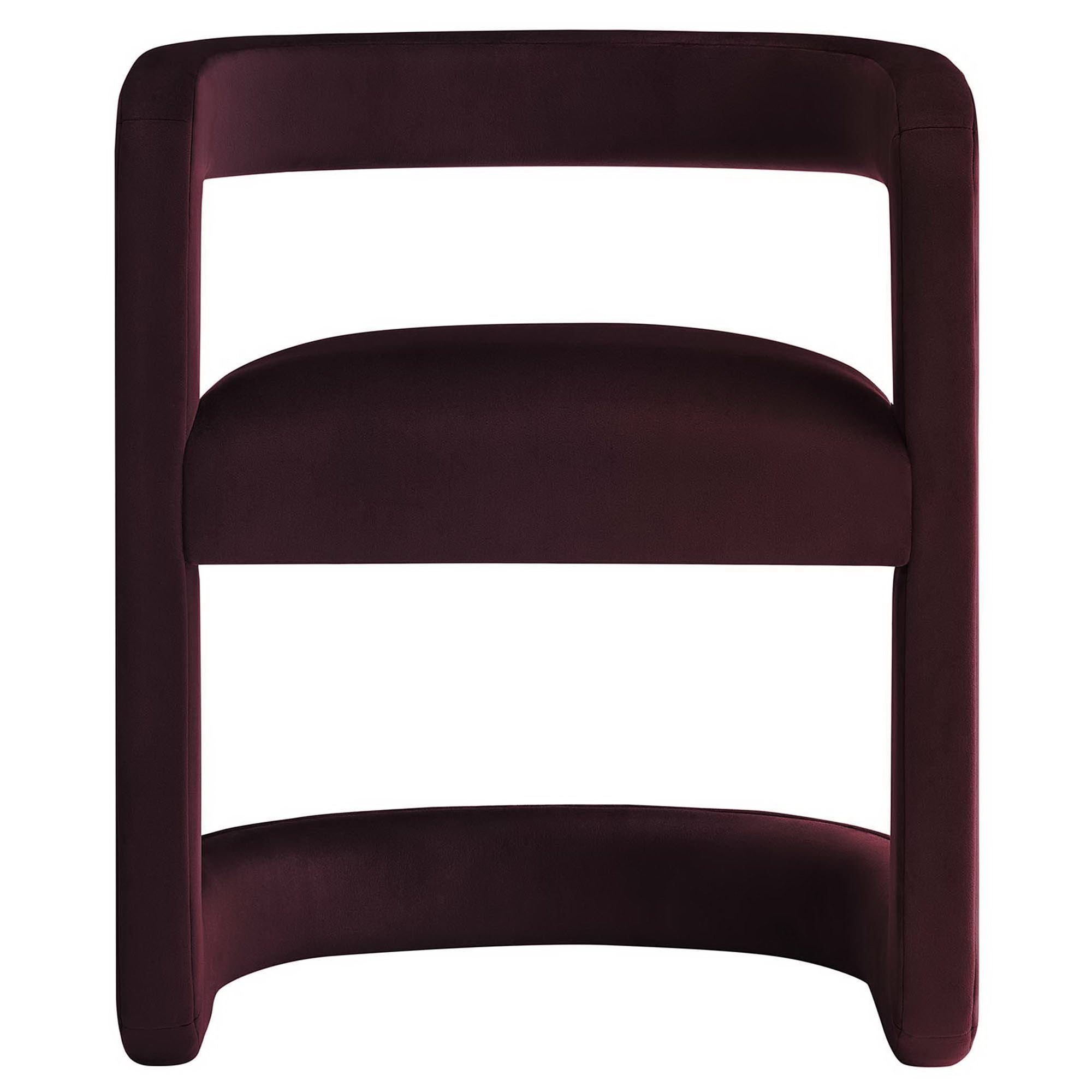 Winslow Performance Velvet Barrel Accent Chair, Mulberry