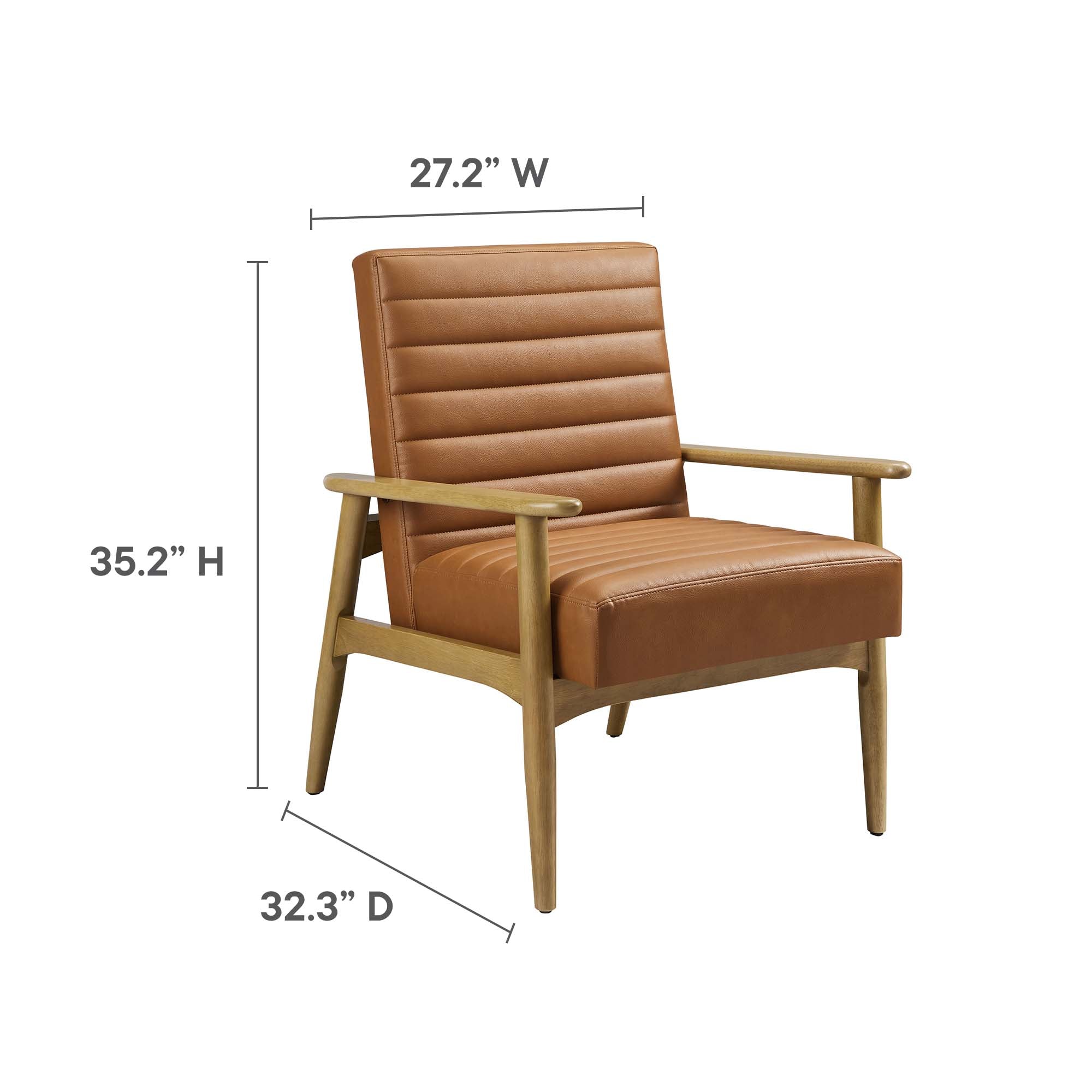 Jensen Vegan Leather Accent Chair, French Oak Tan