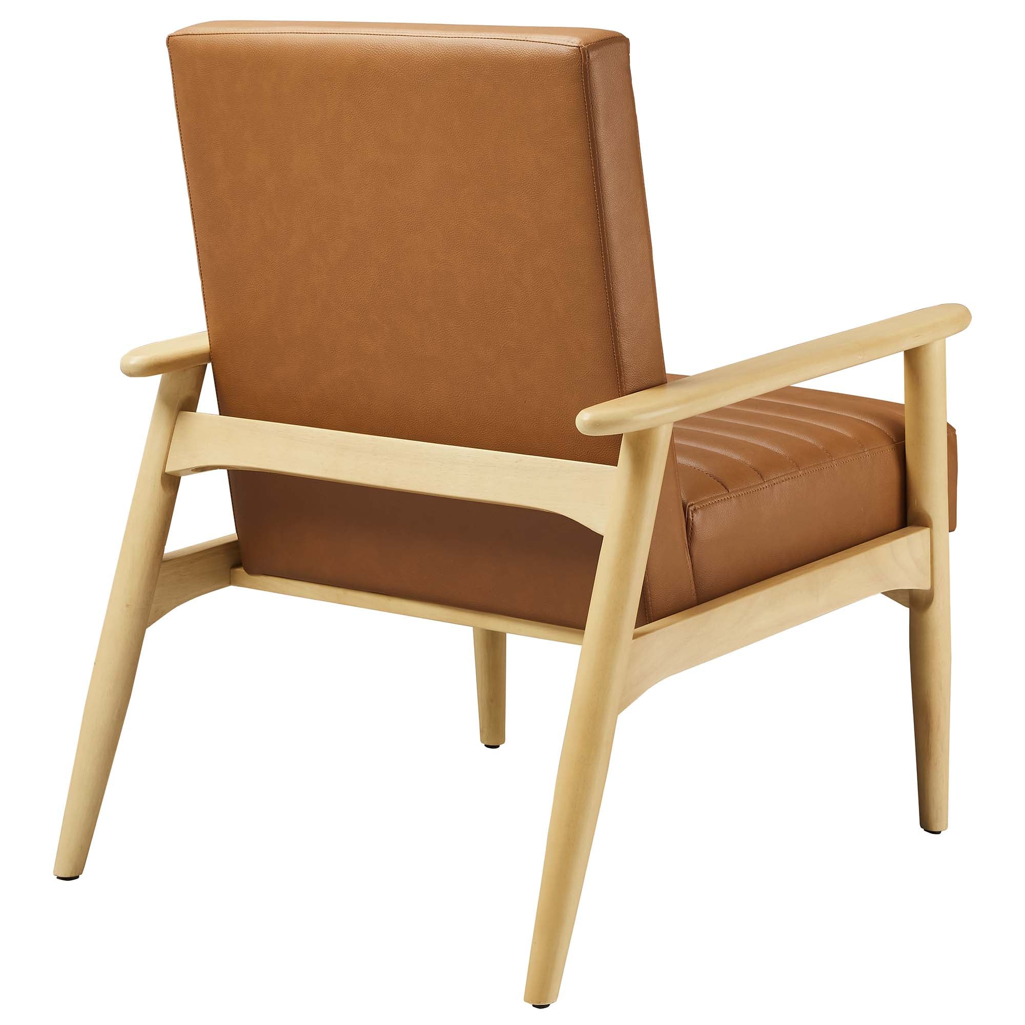 Jensen Vegan Leather Accent Chair, Natural Tan