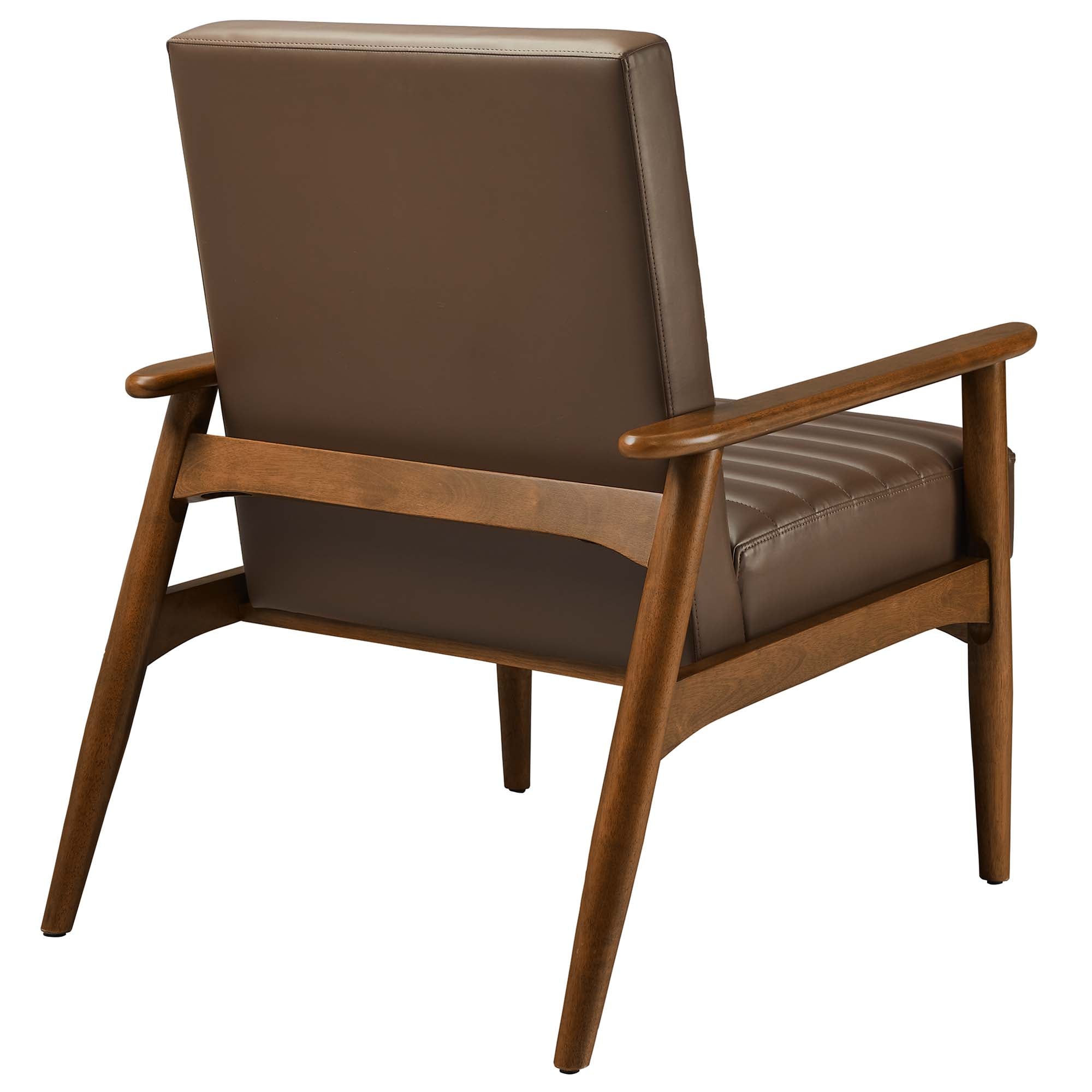 Jensen Vegan Leather Accent Chair, Walnut Brown
