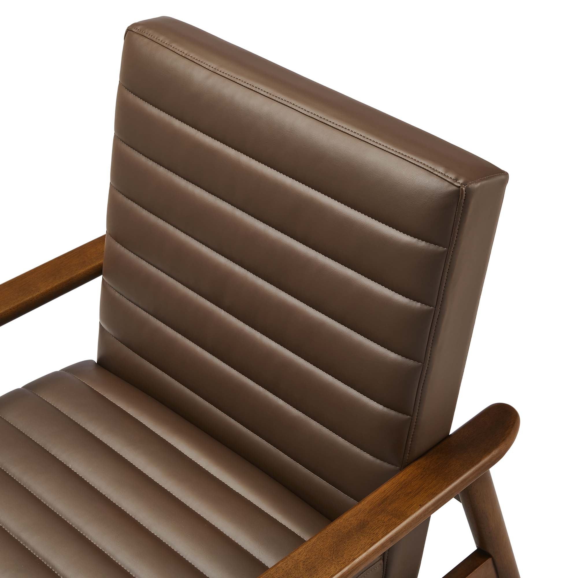 Jensen Vegan Leather Accent Chair, Walnut Brown