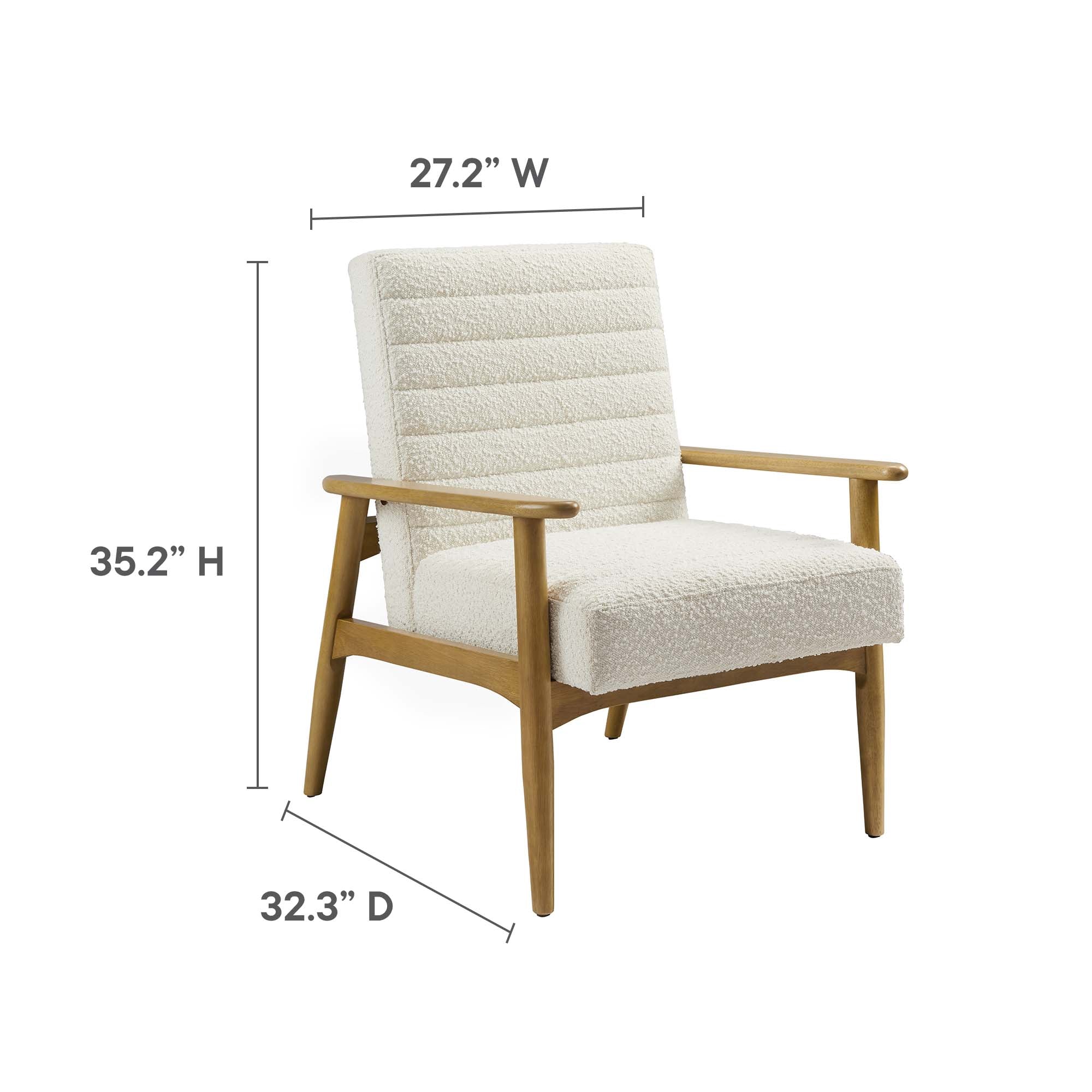 Jensen Boucle Fabric Accent Chair, Ivory
