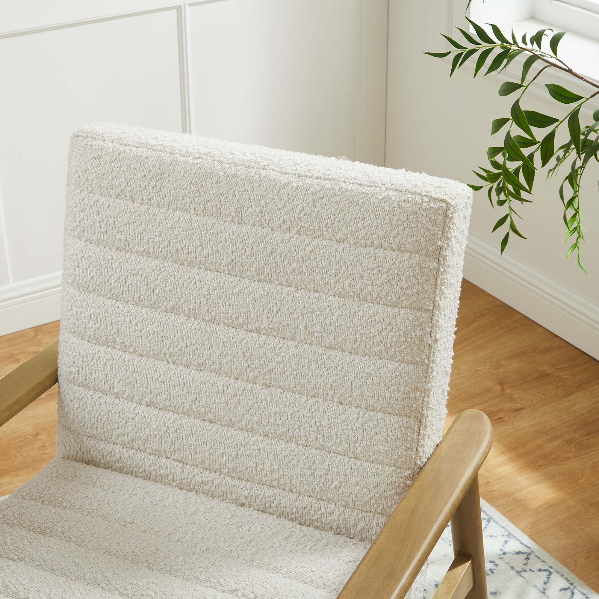 Jensen Boucle Fabric Accent Chair, Ivory