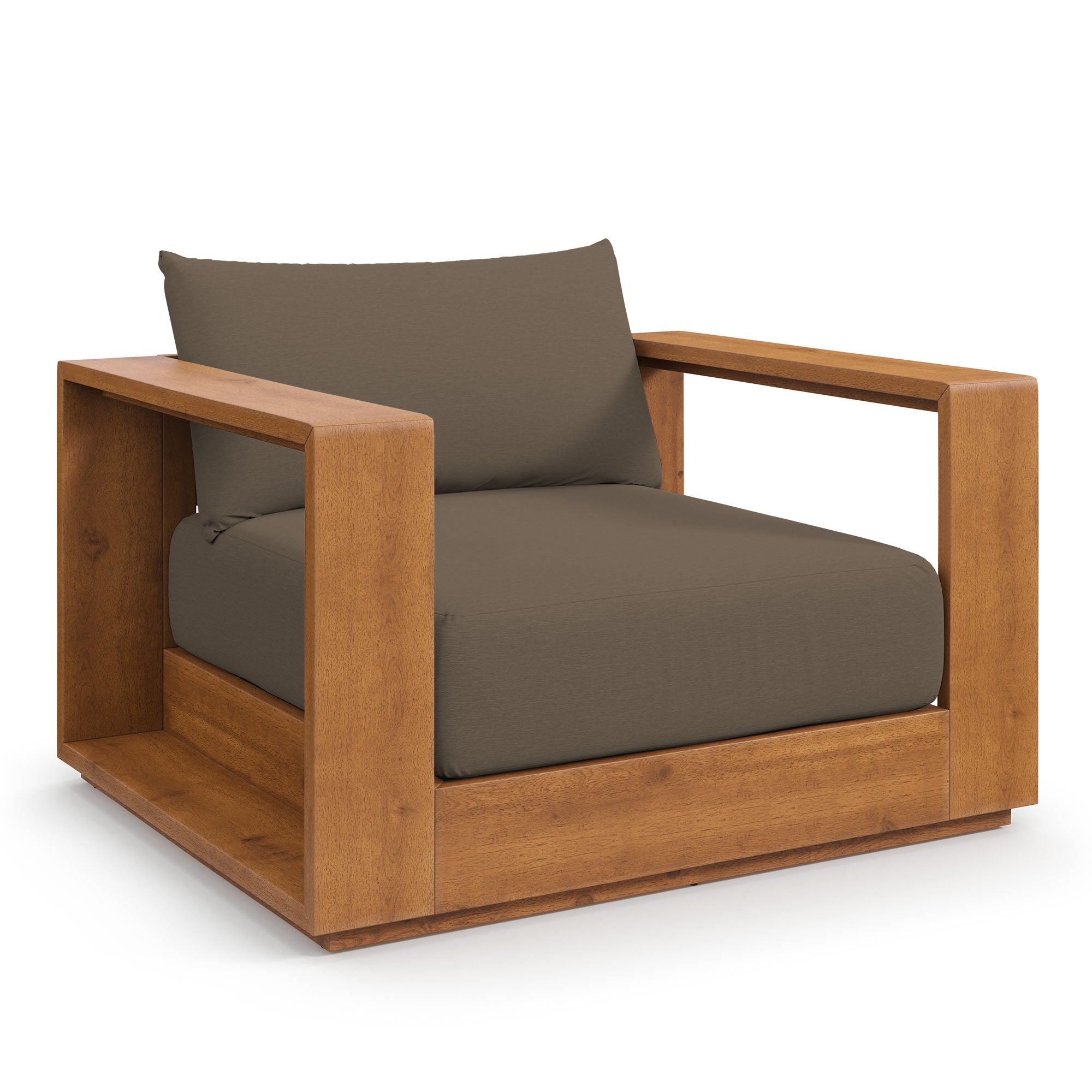 Tahoe Outdoor Patio Acacia Wood Chair, Natural Cocoa