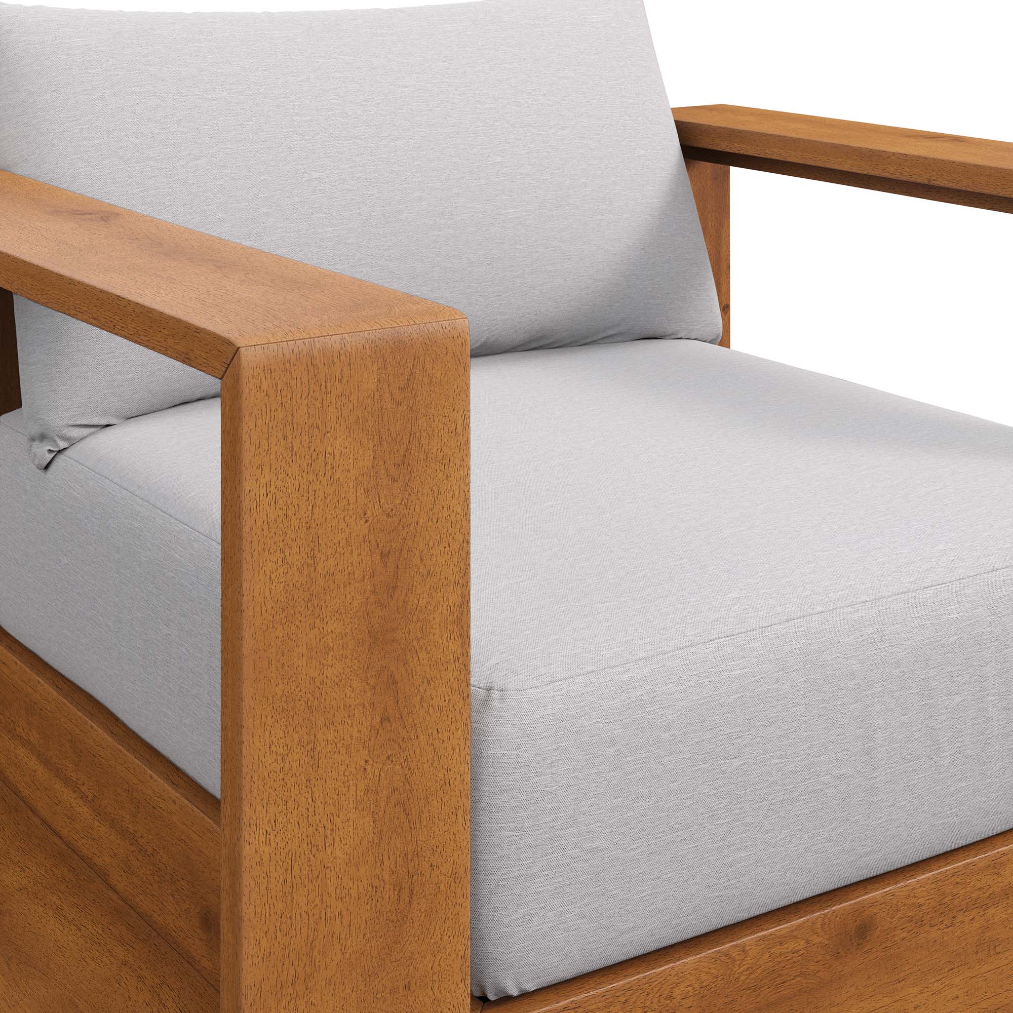 Tahoe Outdoor Patio Acacia Wood Chair, Natural Light Gray