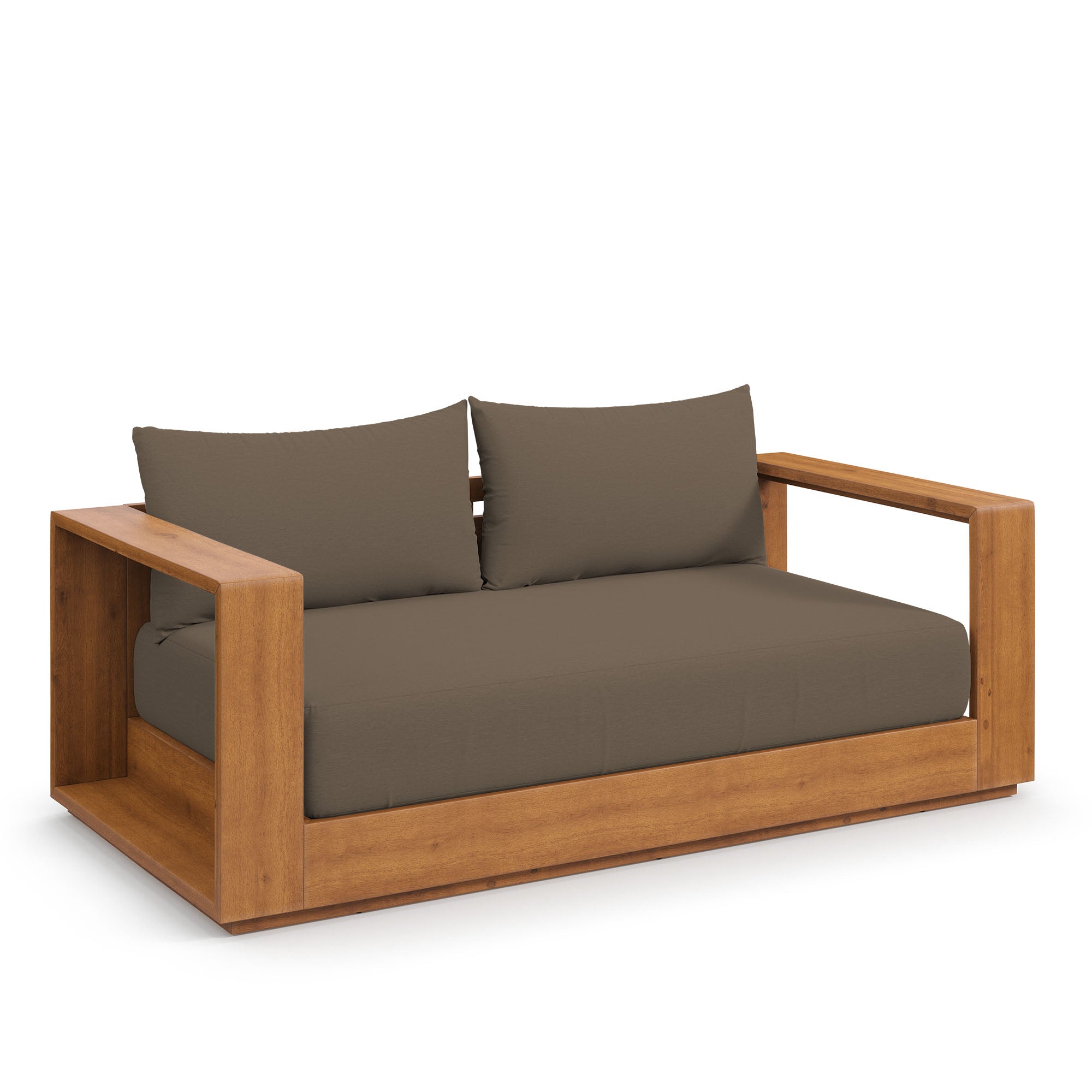 Tahoe Acacia Wood Outdoor Patio Acacia Wood Loveseat, Natural Cocoa