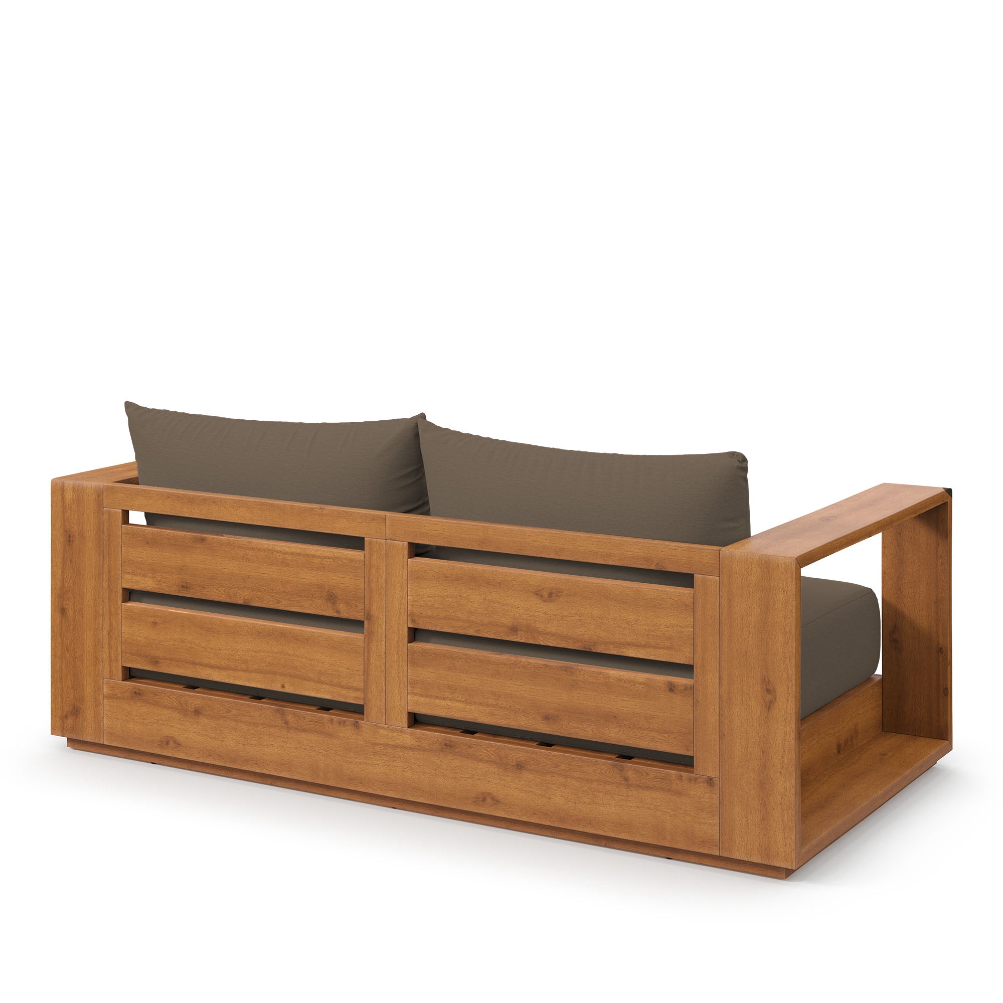 Tahoe Acacia Wood Outdoor Patio Acacia Wood Loveseat, Natural Cocoa
