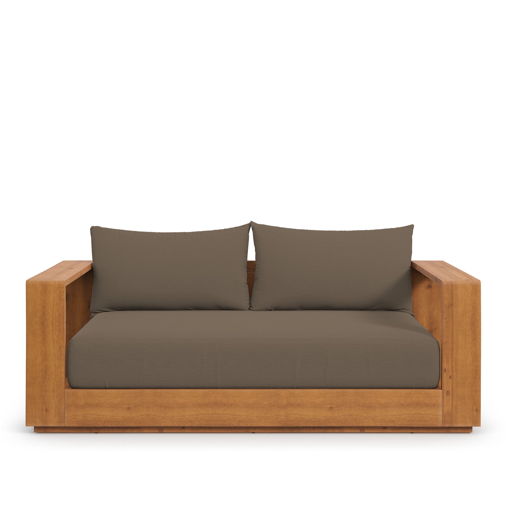 Tahoe Acacia Wood Outdoor Patio Acacia Wood Loveseat, Natural Cocoa