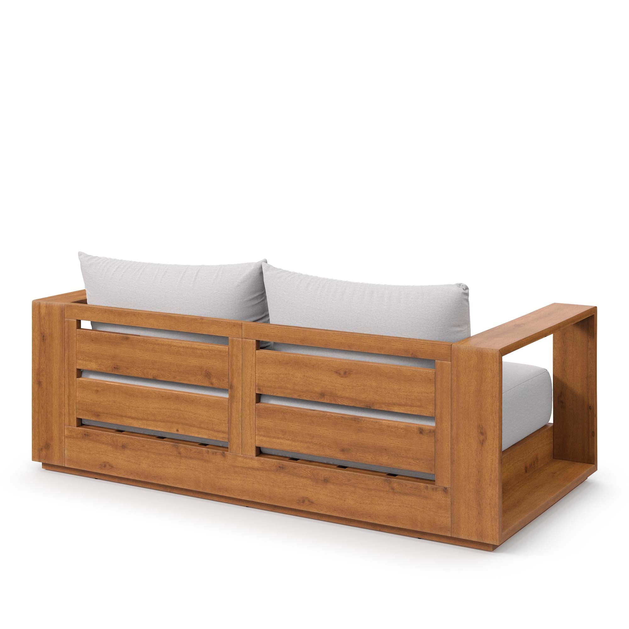 Tahoe Acacia Wood Outdoor Patio Acacia Wood Loveseat, Natural Light Gray