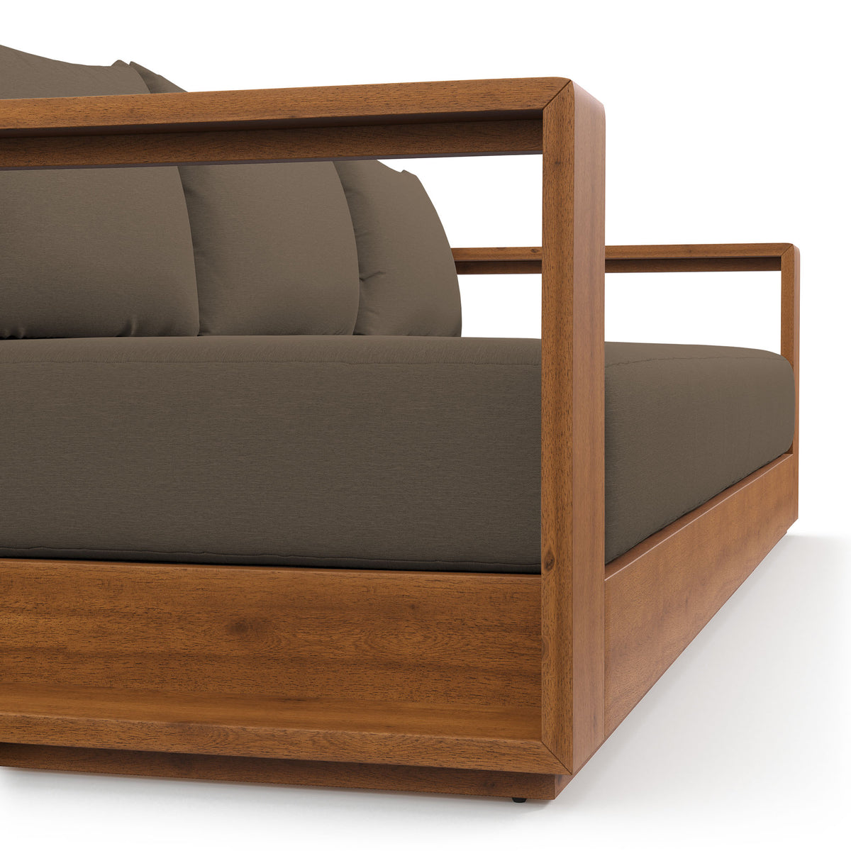 Tahoe Outdoor Patio Acacia Wood Sofa, Natural Cocoa