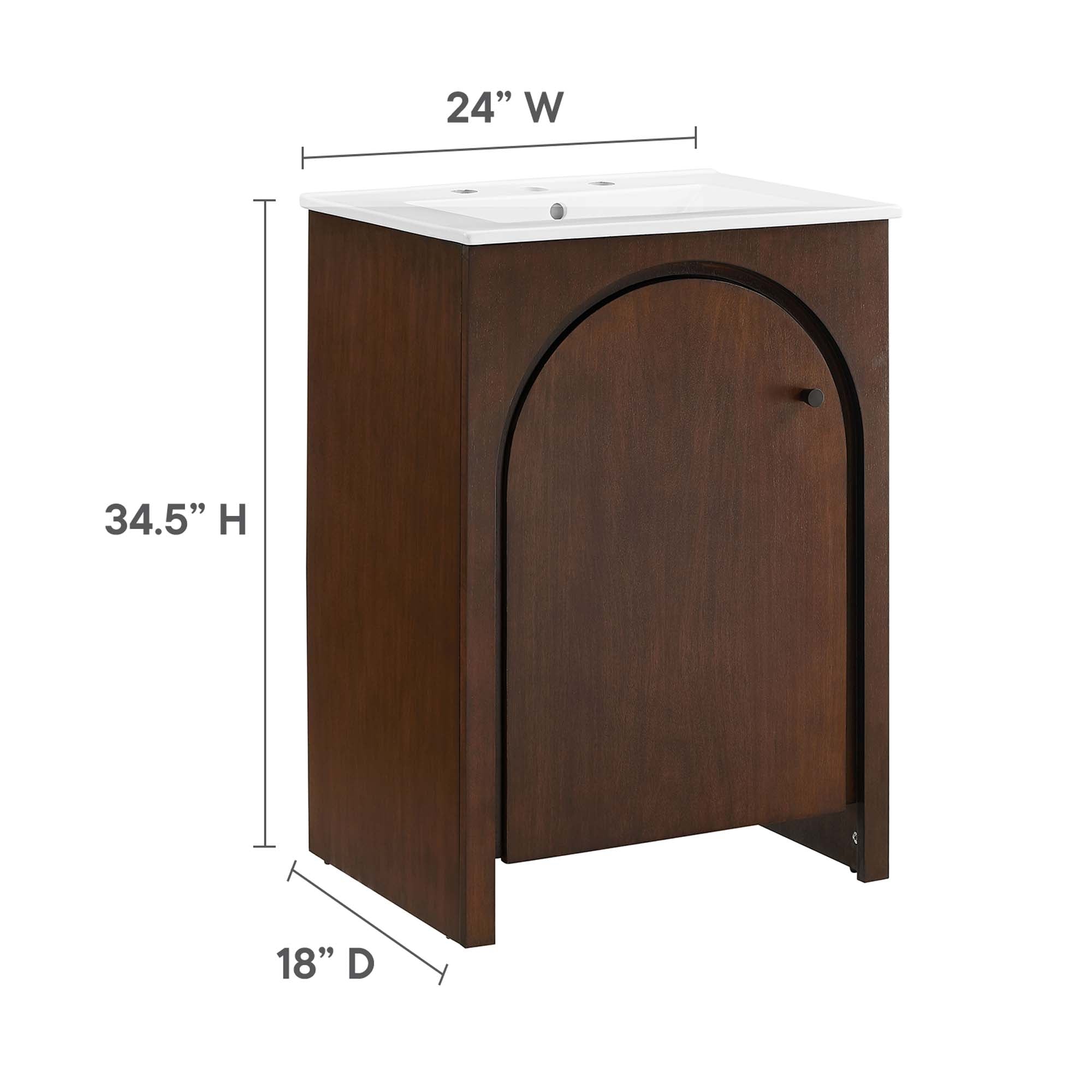 Appia 24" Bathroom Vanity, Walnut White