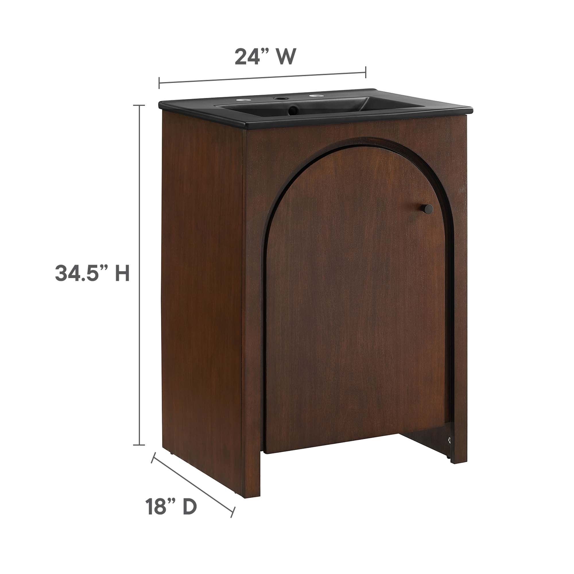 Appia 24" Bathroom Vanity, Walnut Black