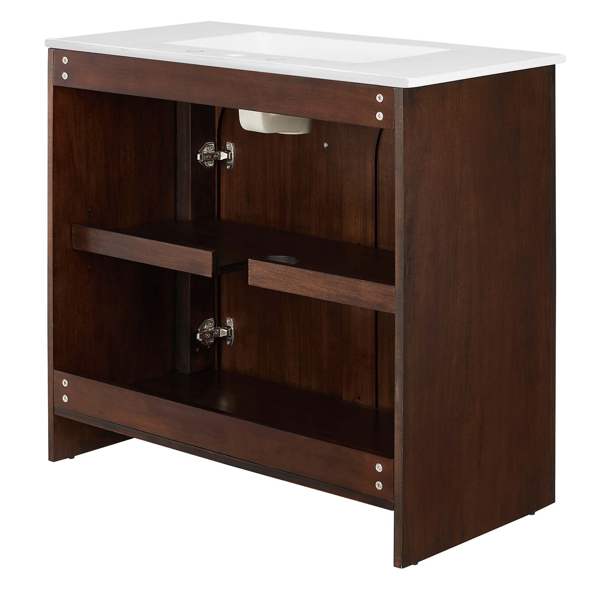 Appia 36" Bathroom Vanity, Walnut White