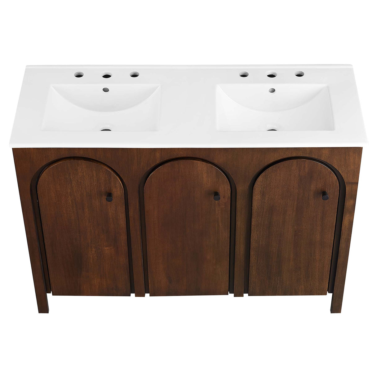 Appia 48" Double Sink Bathroom Vanity, Walnut White