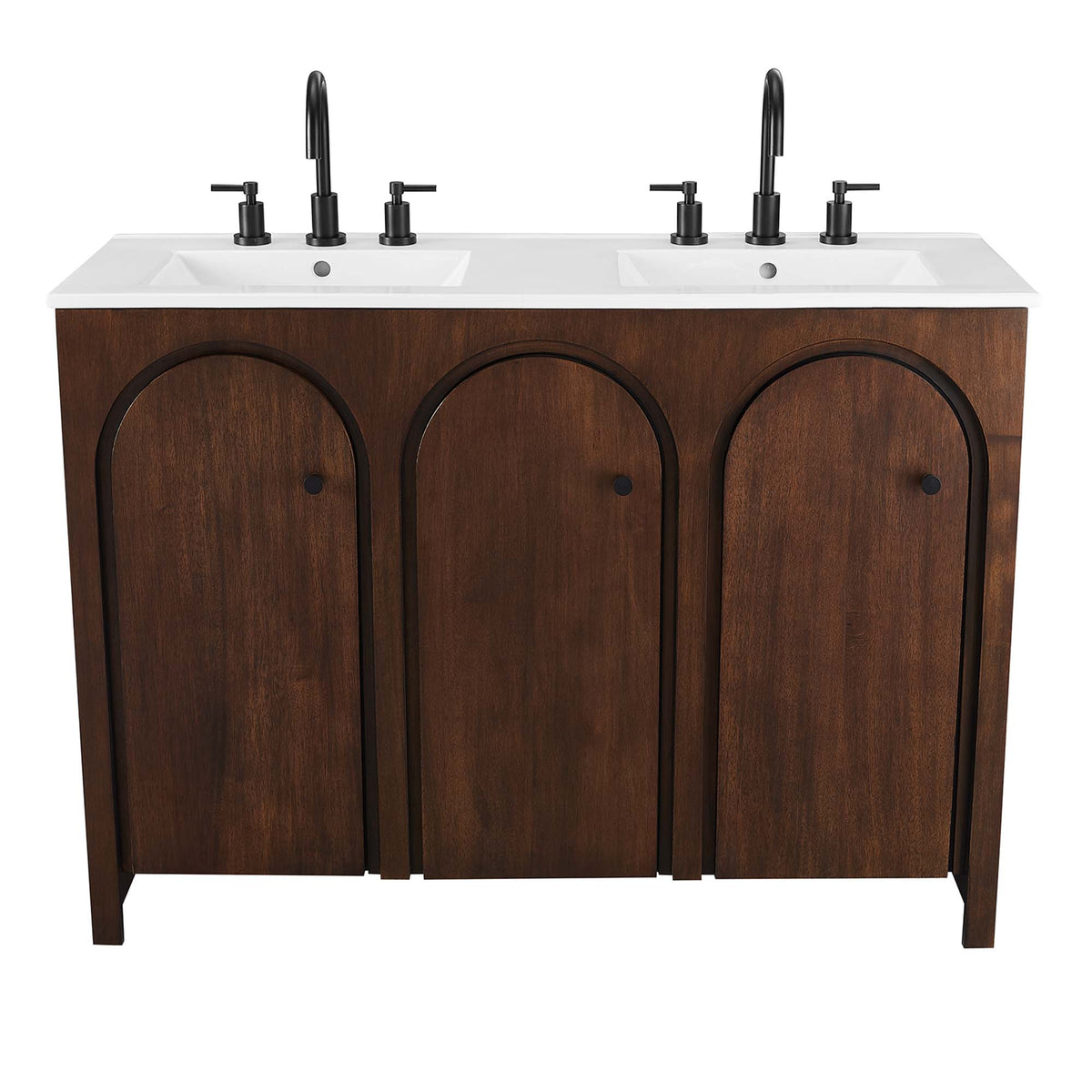 Appia 48" Double Sink Bathroom Vanity, Walnut White