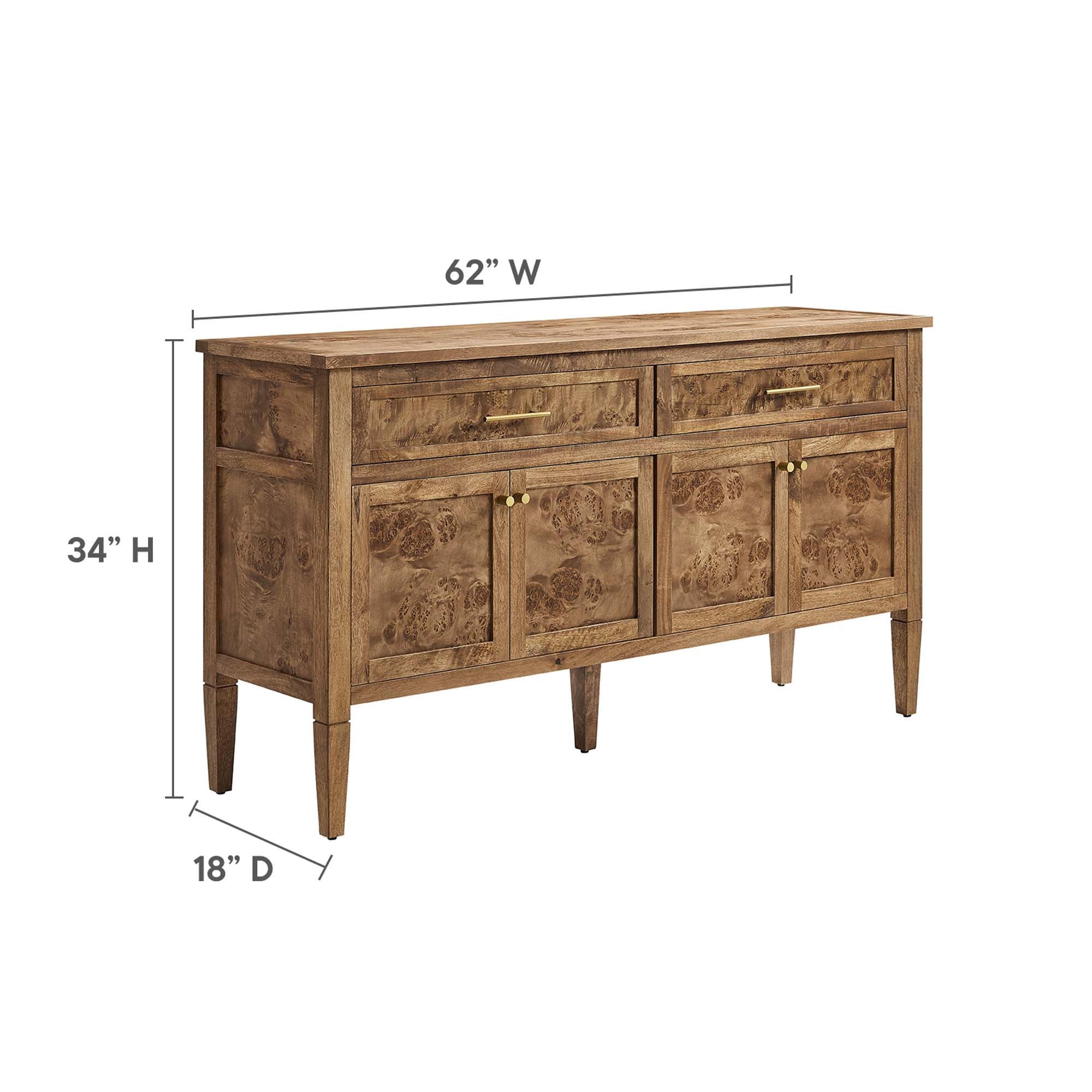 Elysian 62" Wood Sideboard, Brown
