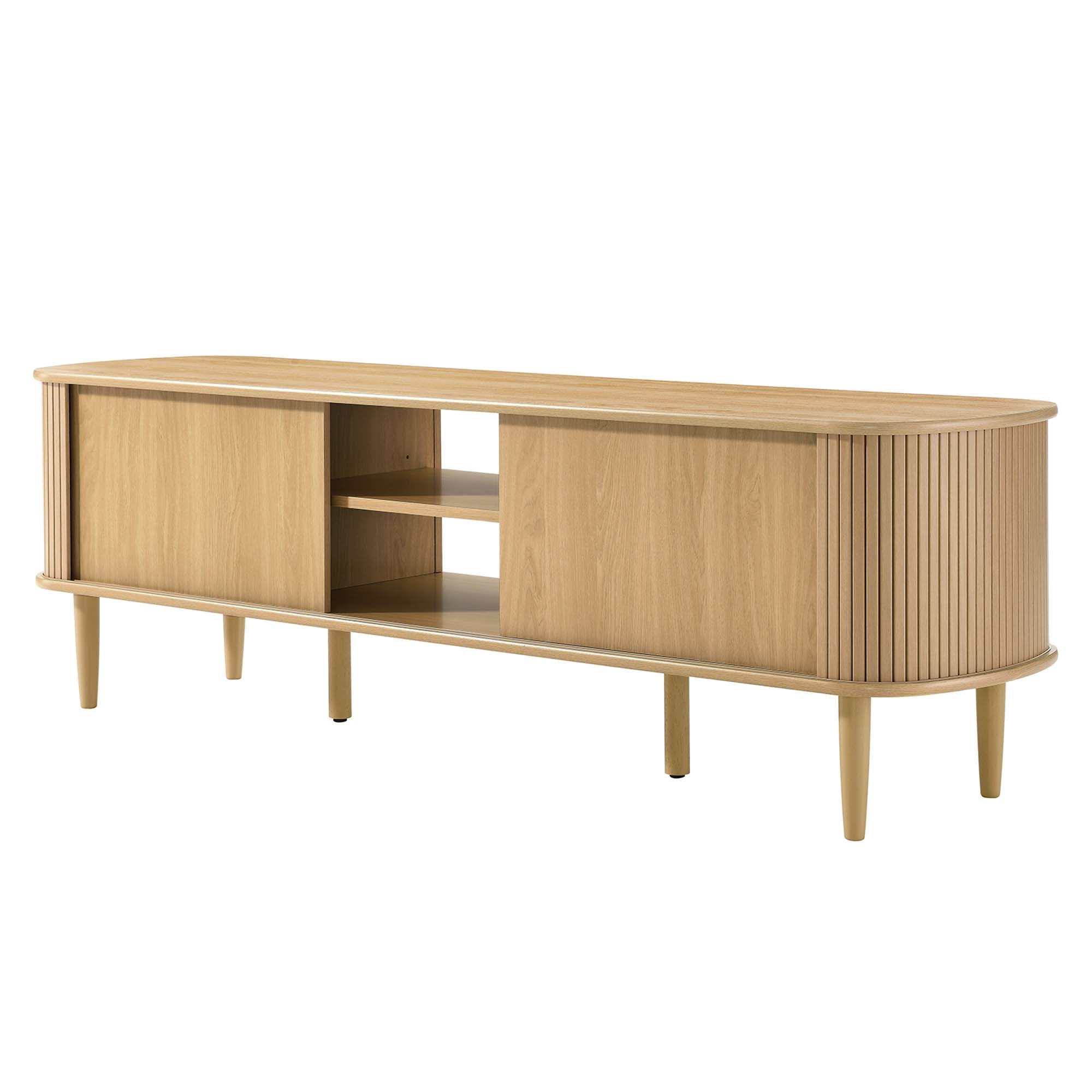 Contour 63" Wood TV Stand, Oak