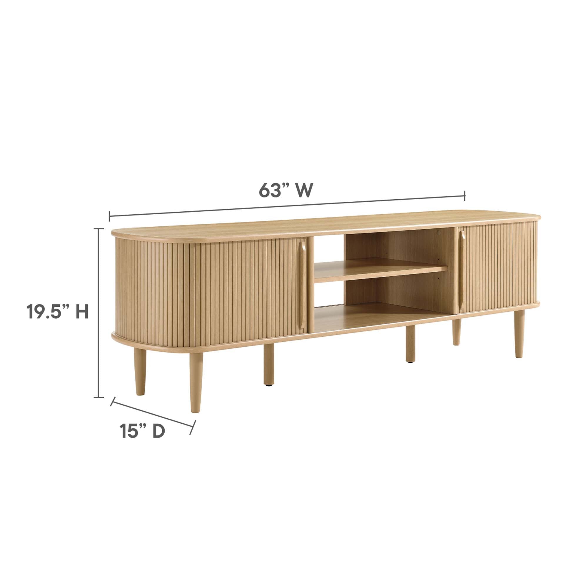 Contour 63" Wood TV Stand, Oak