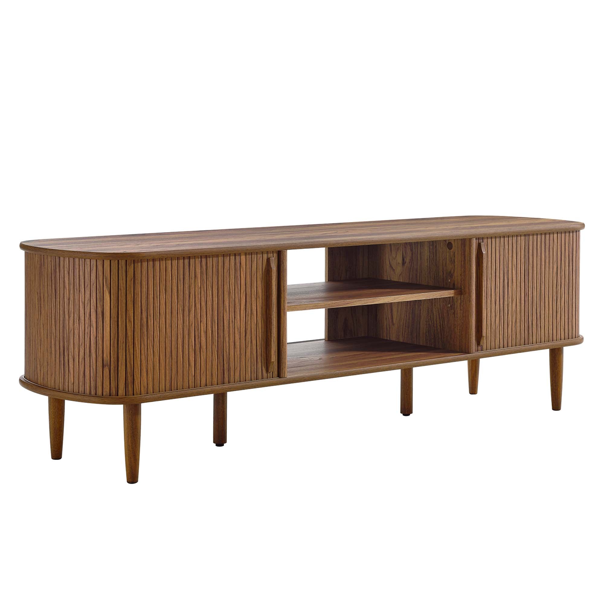 Contour 63" Wood TV Stand, Walnut
