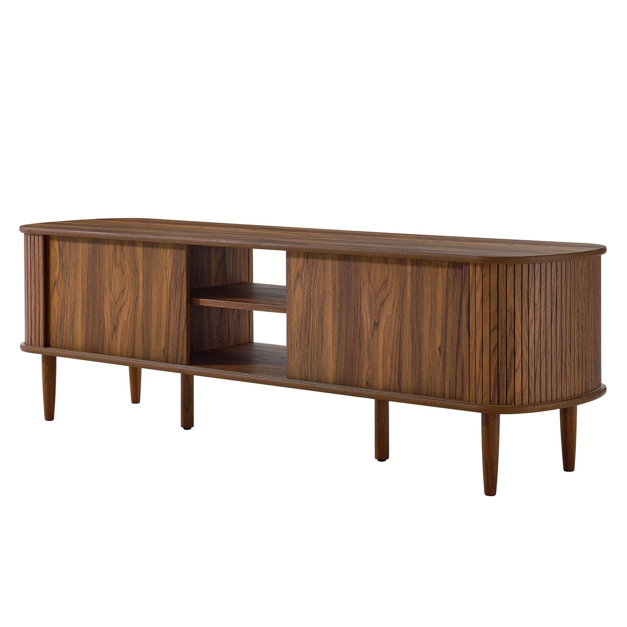 Contour 63" Wood TV Stand, Walnut