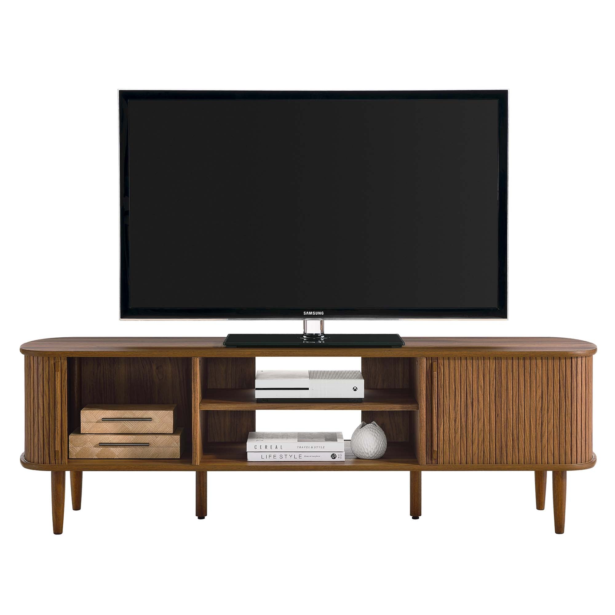 Contour 63" Wood TV Stand, Walnut