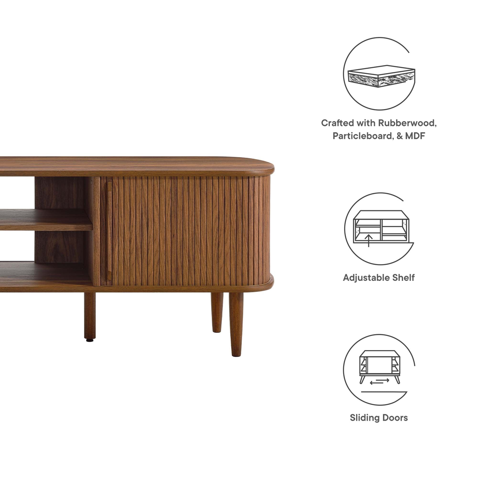 Contour 63" Wood TV Stand, Walnut