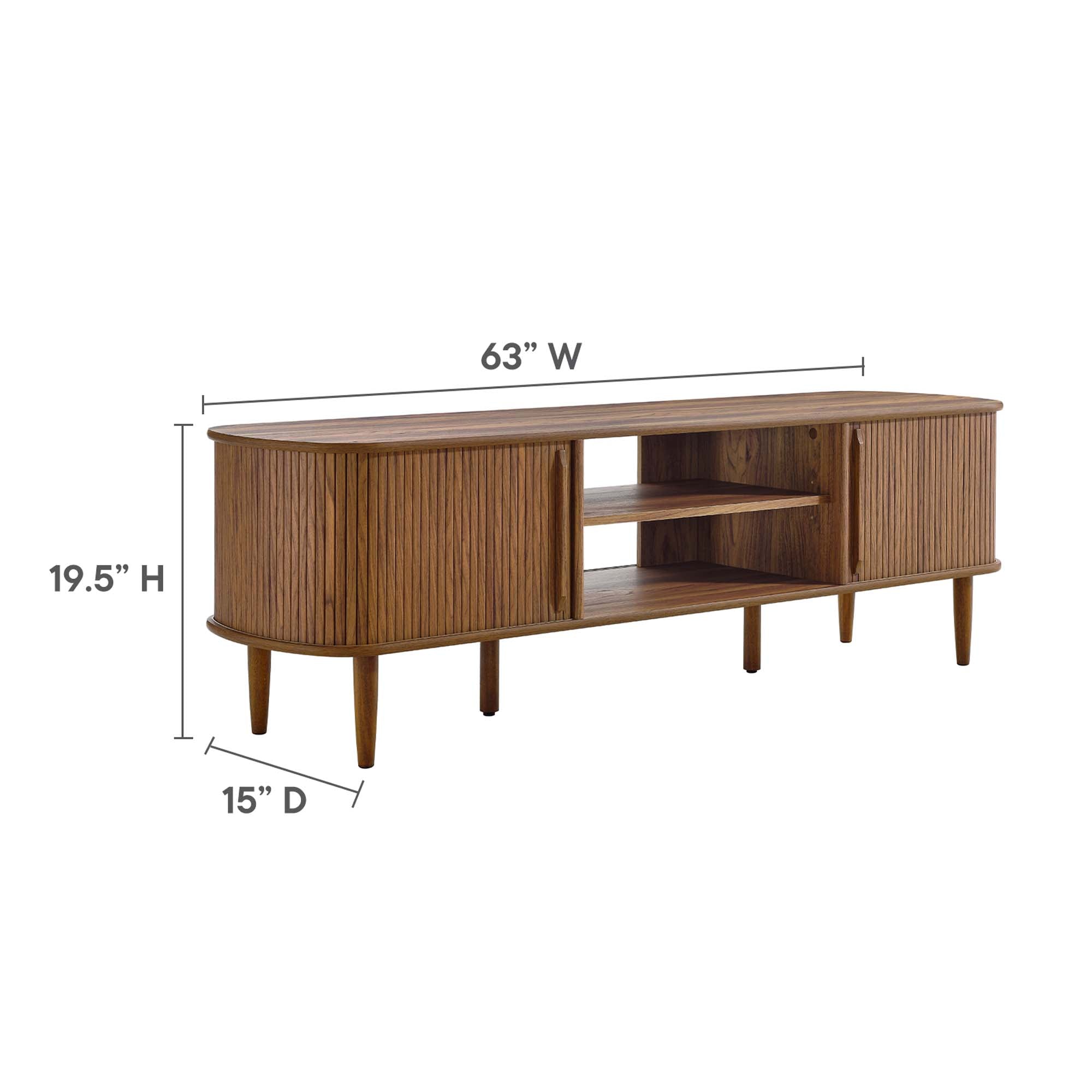 Contour 63" Wood TV Stand, Walnut