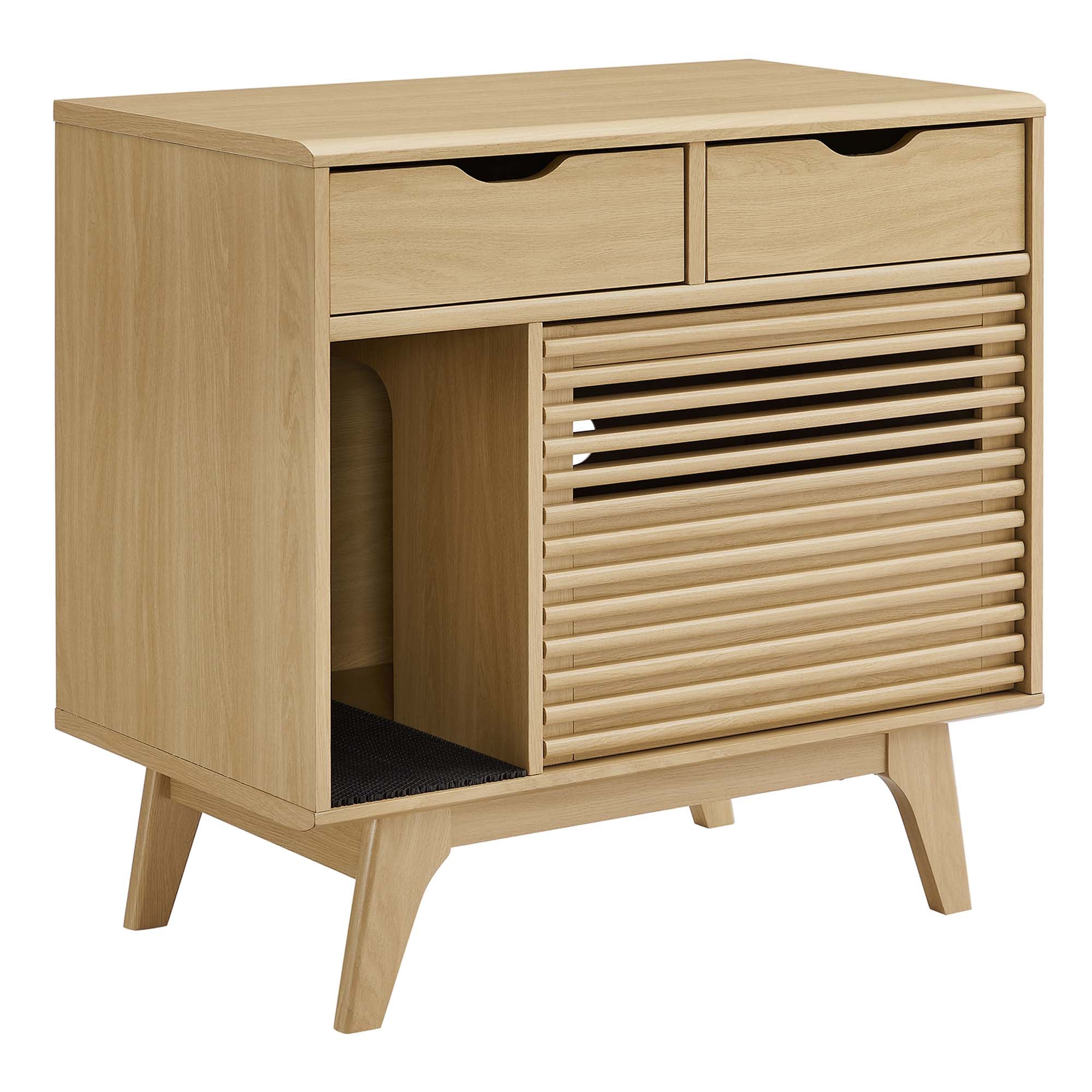 Render Cat Cabinet, Oak