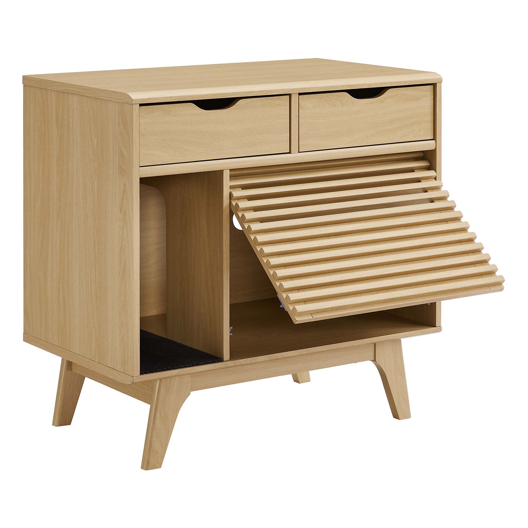 Render Cat Cabinet, Oak