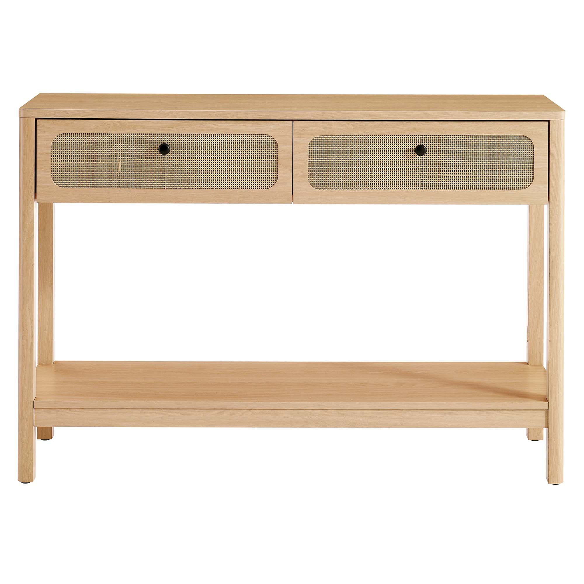 Chaucer Wood Entryway Console Table, Oak