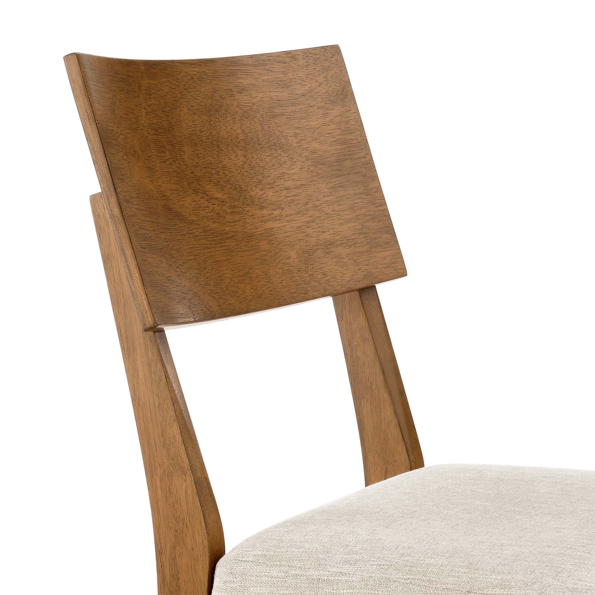 Pax Wood Dining Side Chairs Set of 2, Acorn Heathered Weave Light Beige