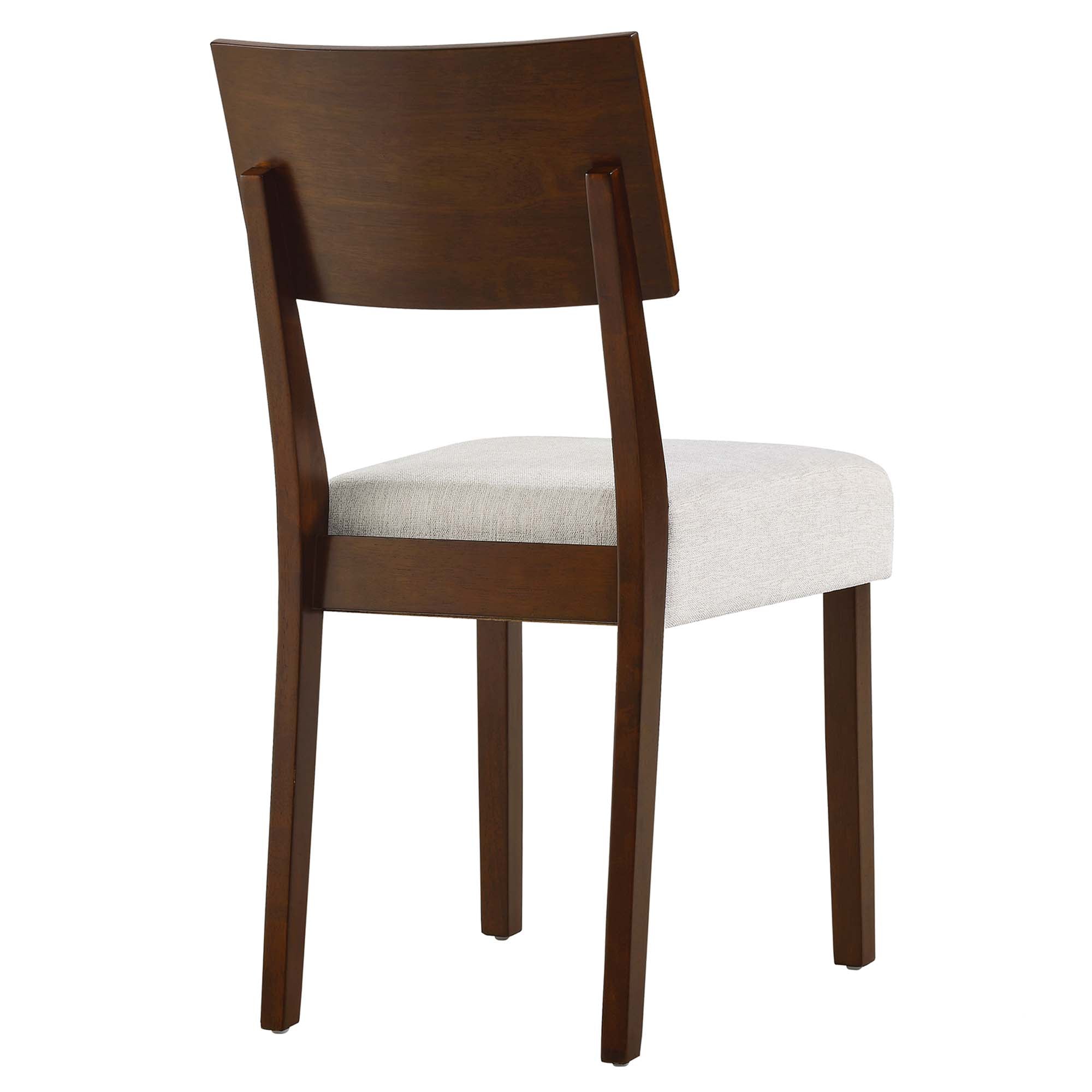 Pax Wood Dining Side Chairs Set of 2, Walnut Heathered Weave Ivory
