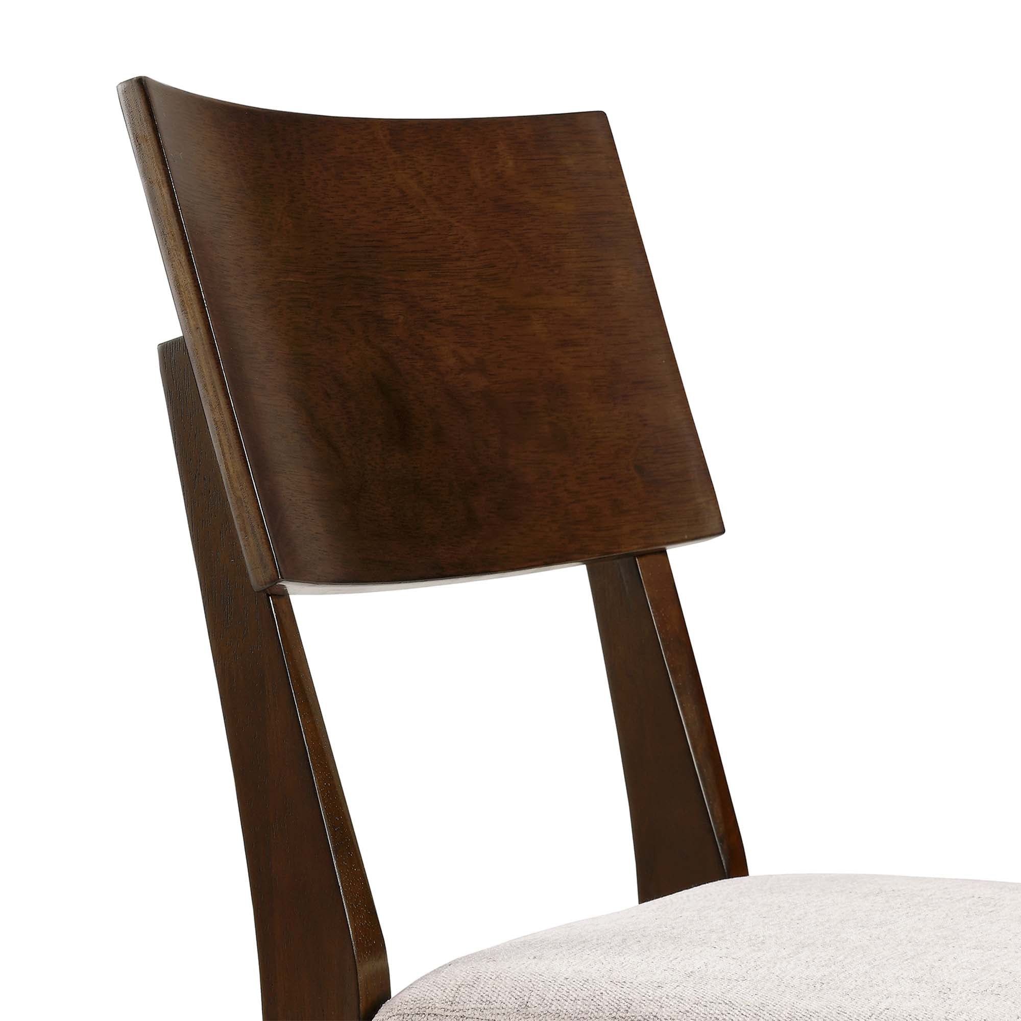 Pax Wood Dining Side Chairs Set of 2, Walnut Heathered Weave Ivory