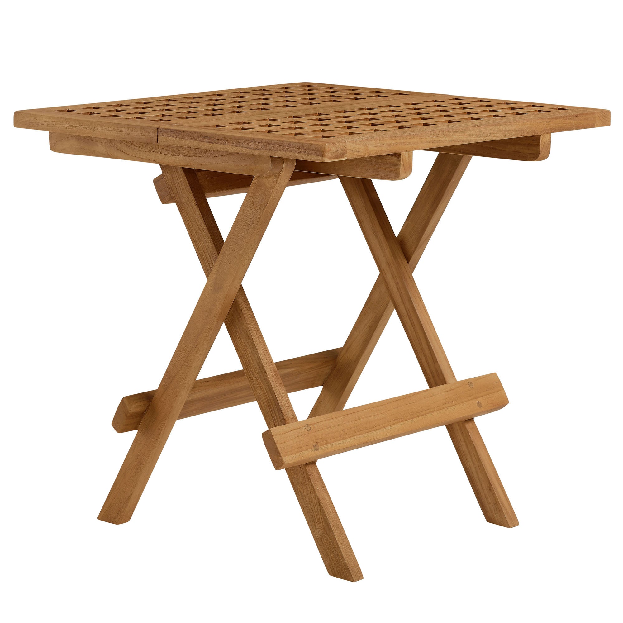 Vienna Outdoor Patio Teak Wood Side Table, Natural