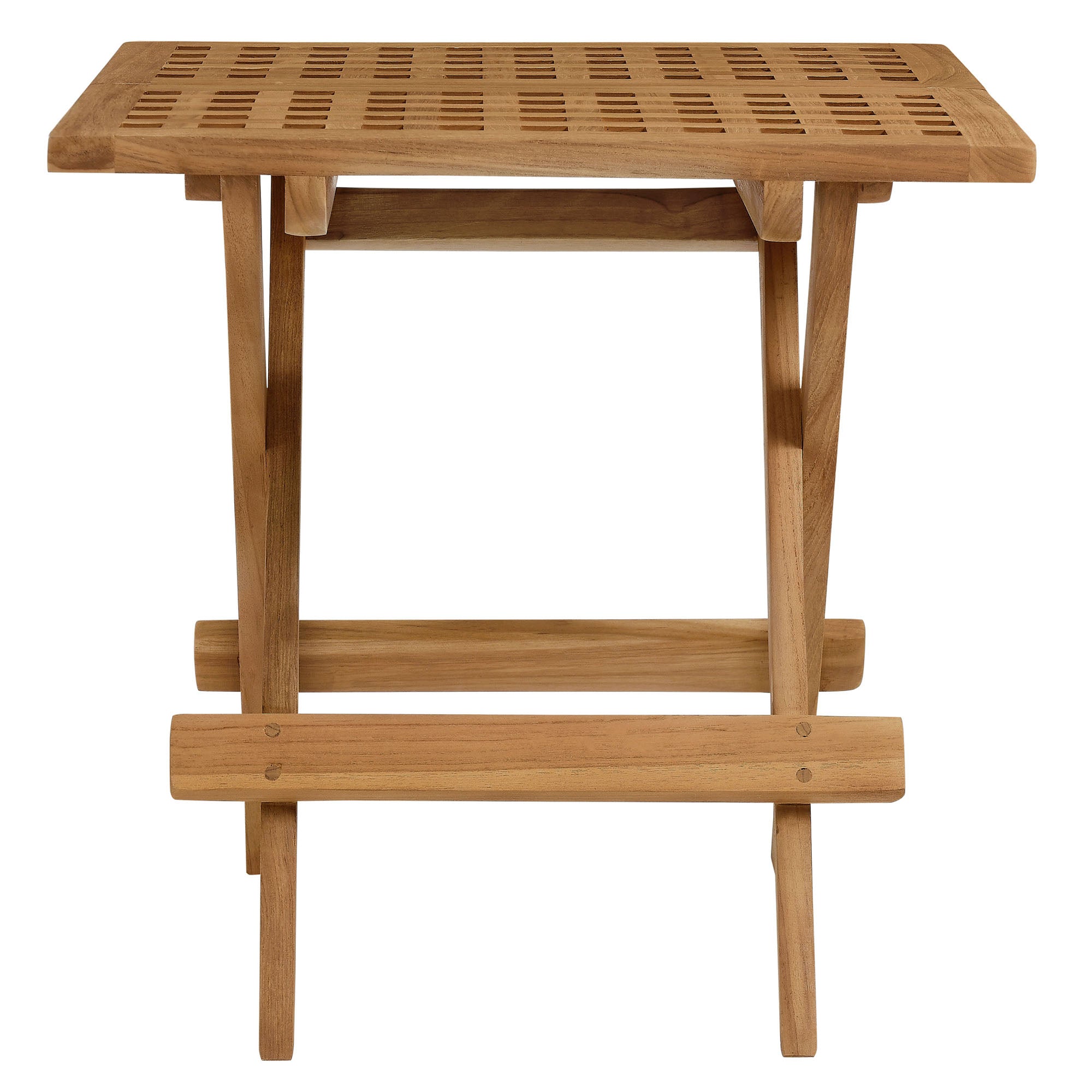 Vienna Outdoor Patio Teak Wood Side Table, Natural